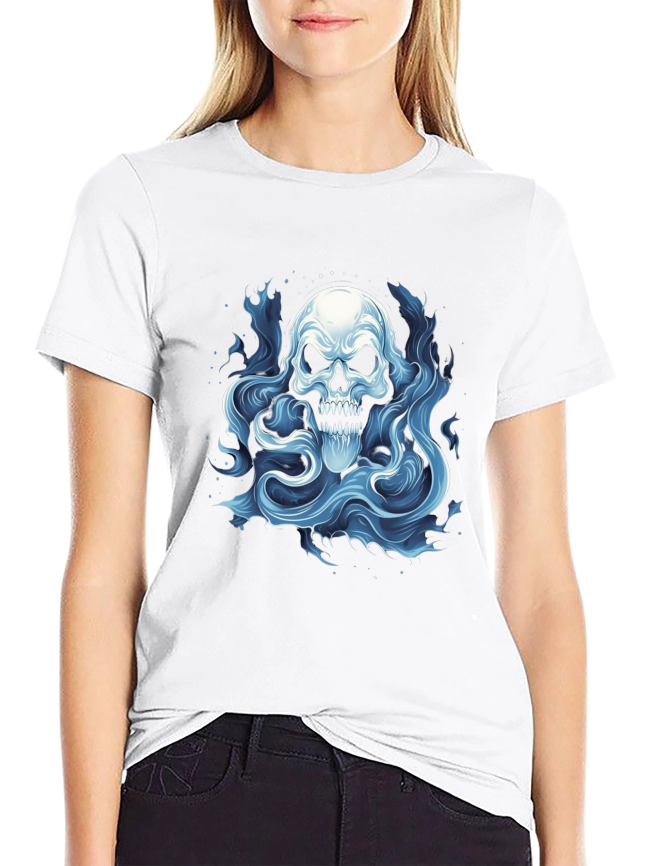 Skull Ghost Graphic T-Shirt