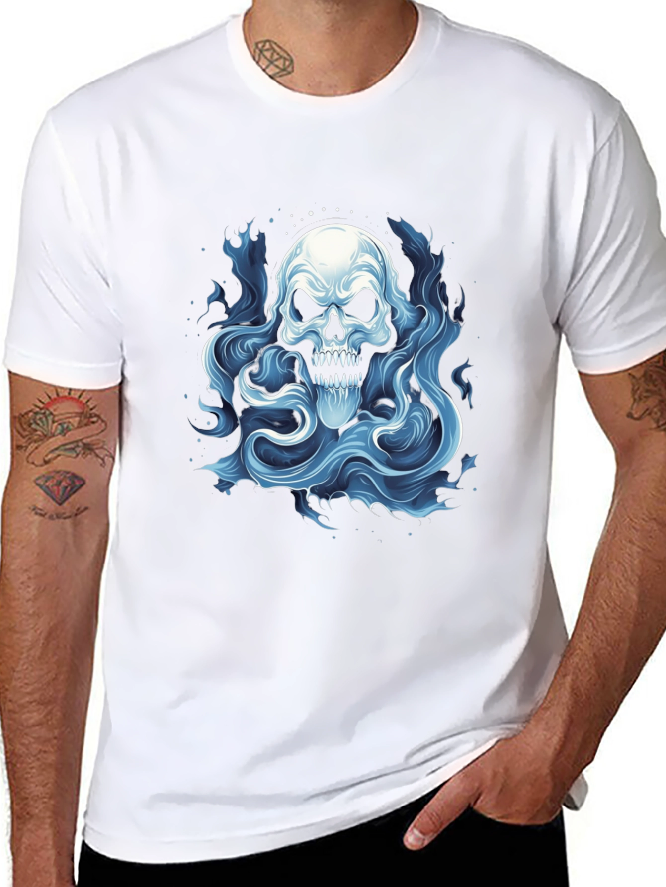 Skull Ghost Graphic T-Shirt