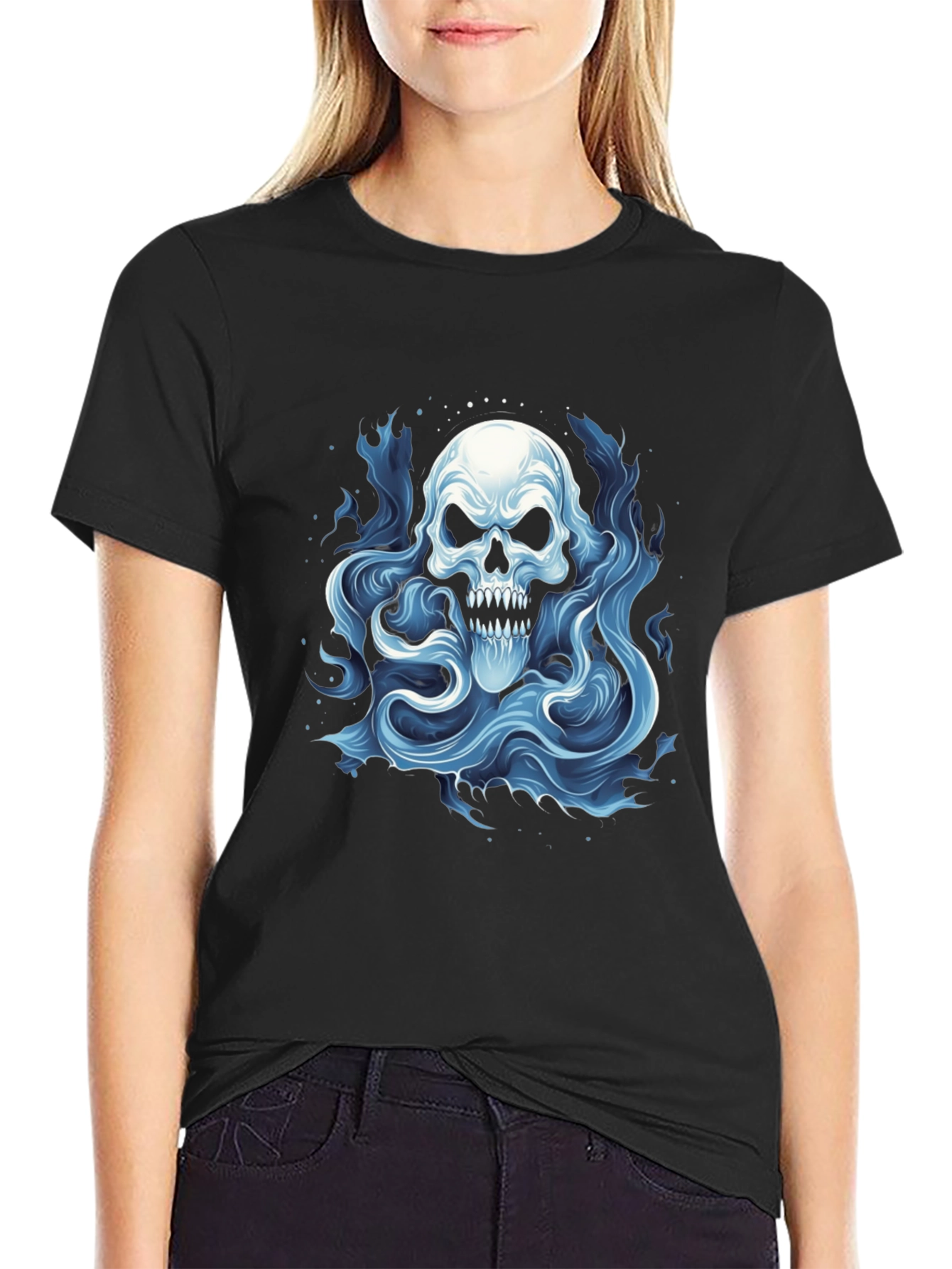 Skull Ghost Graphic T-Shirt