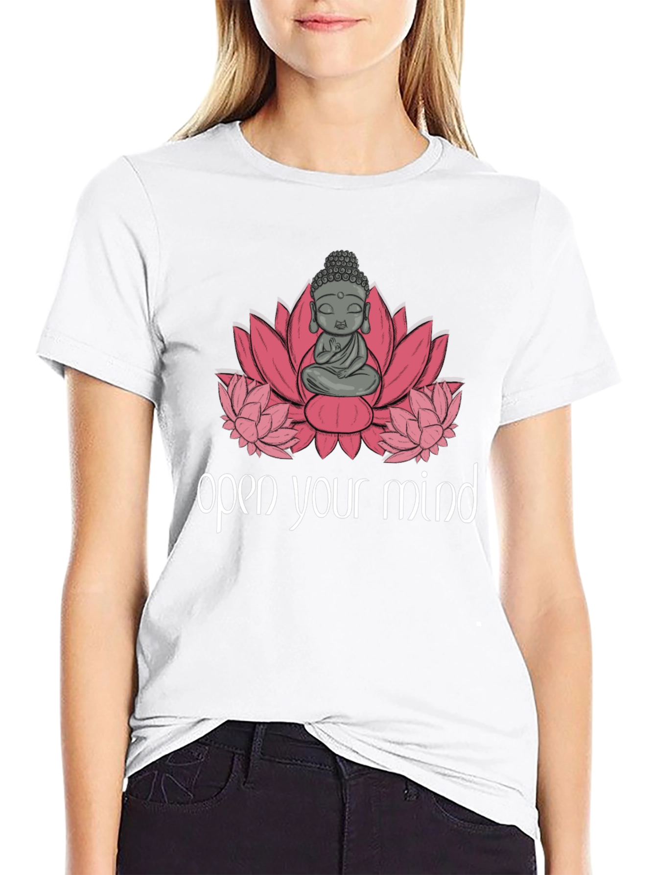 Open Your Mind Buddha Graphic T-Shirt