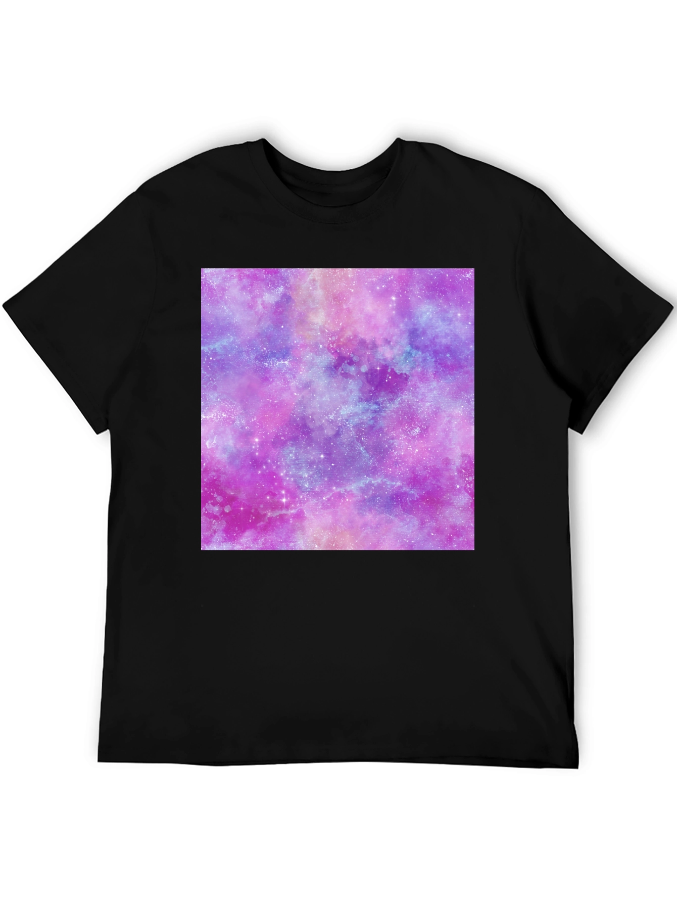 Galaxy Print Tee - Trendy Crew Neck T-Shirt