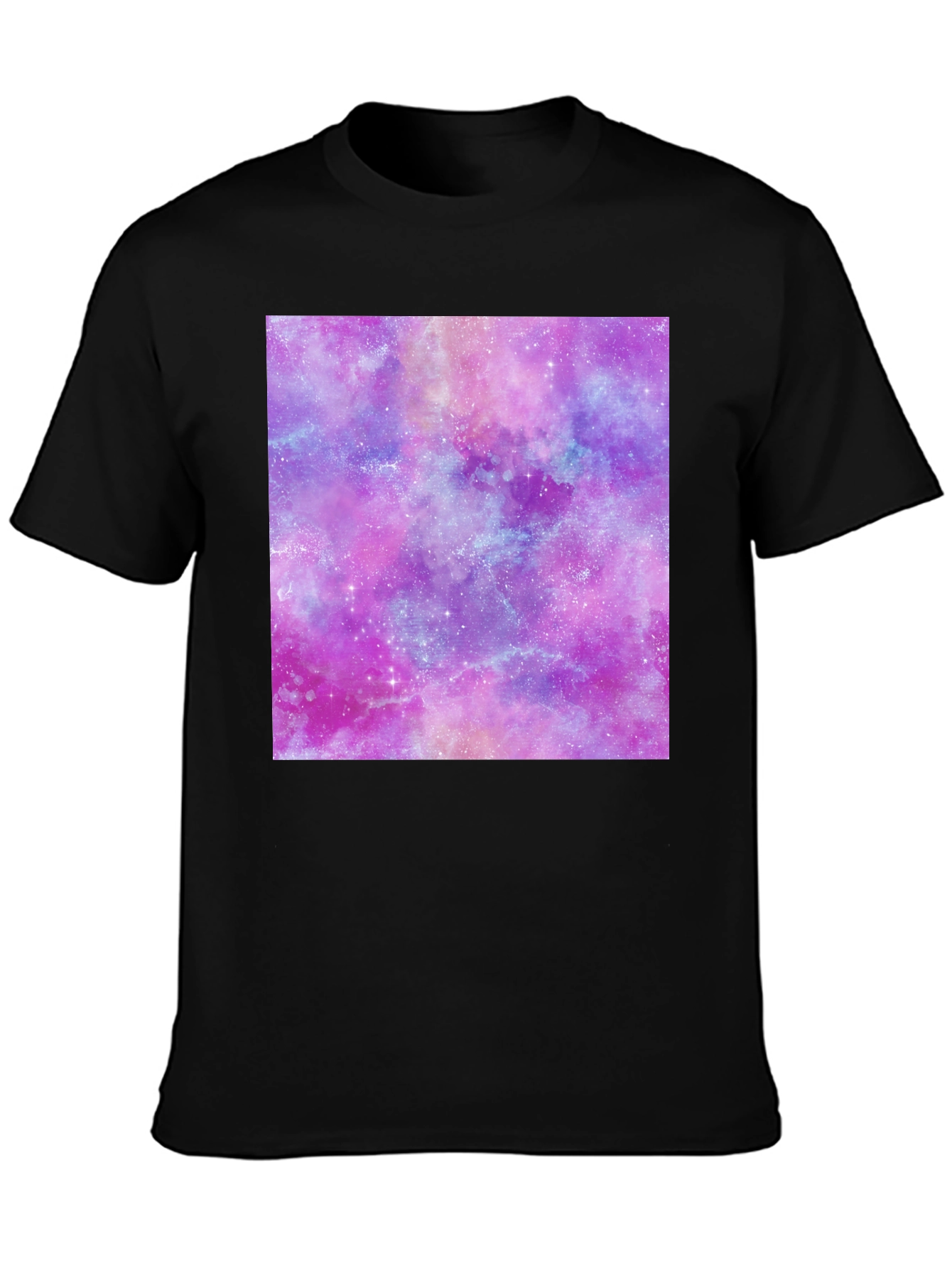 Galaxy Print Tee - Trendy Crew Neck T-Shirt