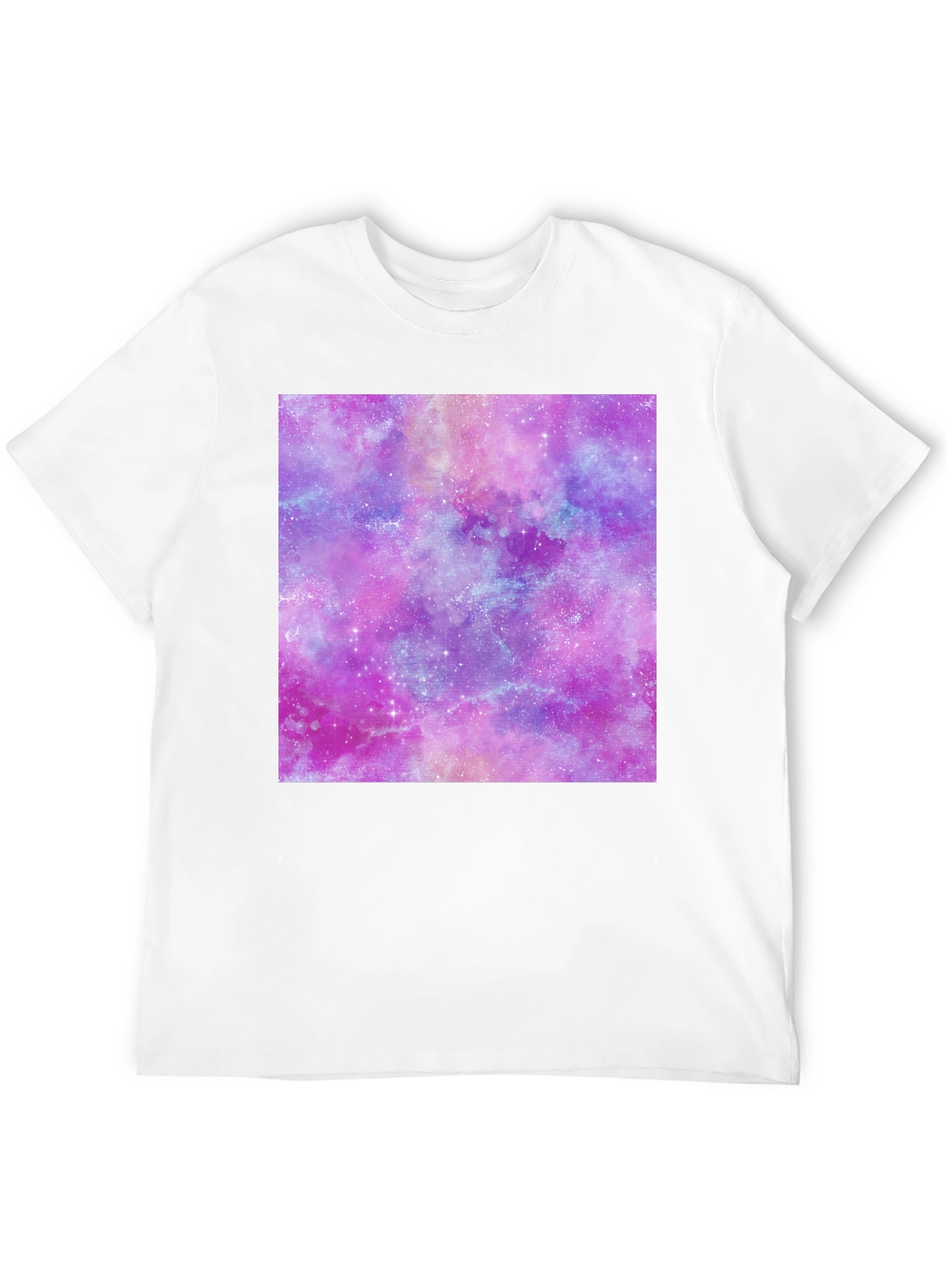 Galaxy Print Tee - Trendy Crew Neck T-Shirt