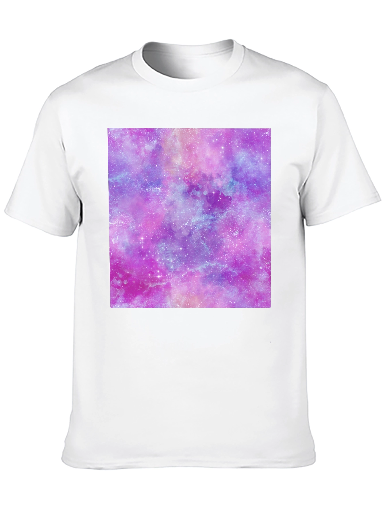 Galaxy Print Tee - Trendy Crew Neck T-Shirt