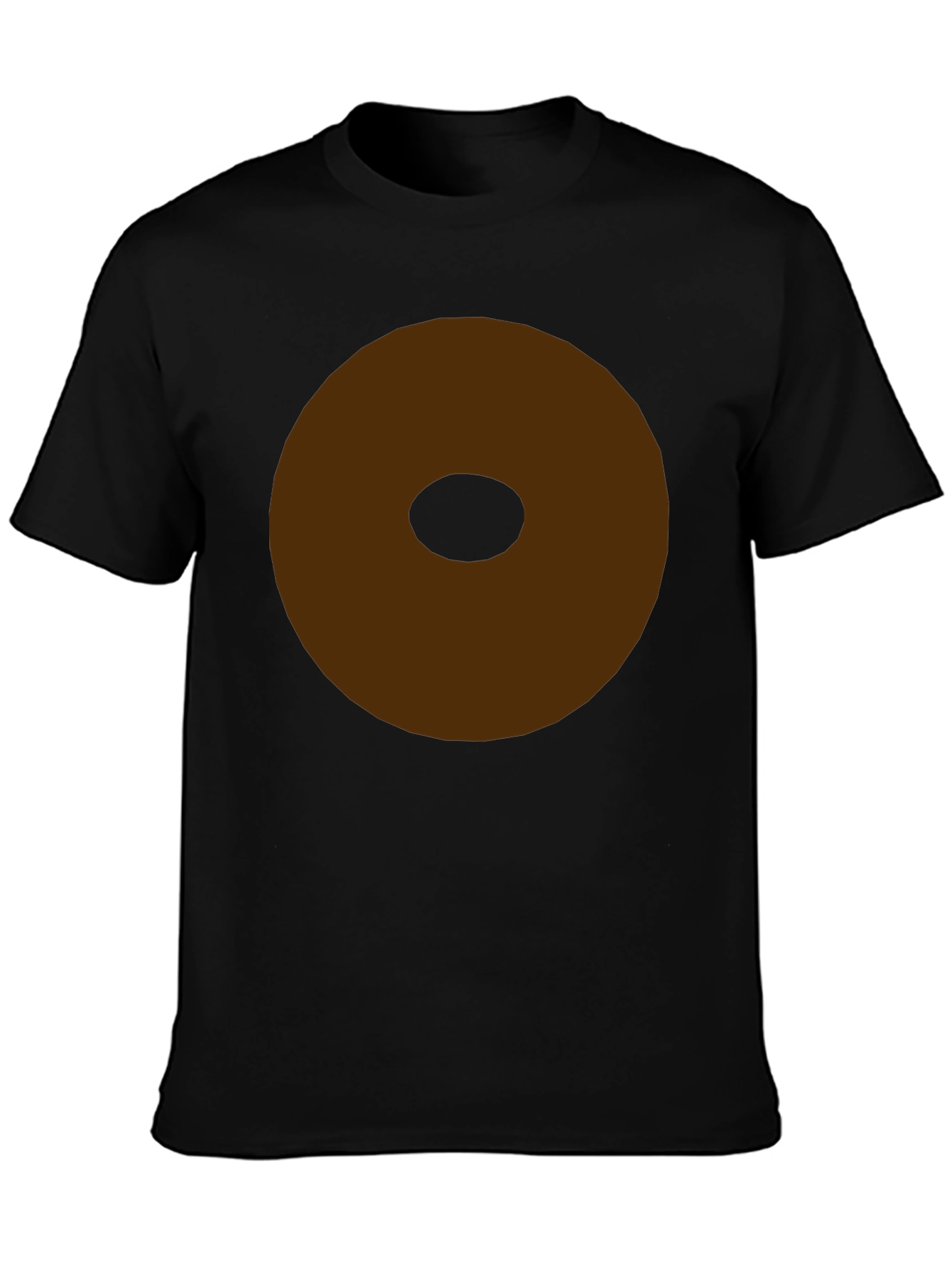 Minimalist Brown Donut Graphic T-Shirt