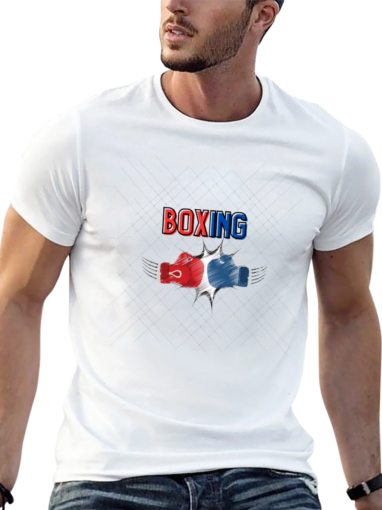 Boxing Graphic Print Black T-Shirt
