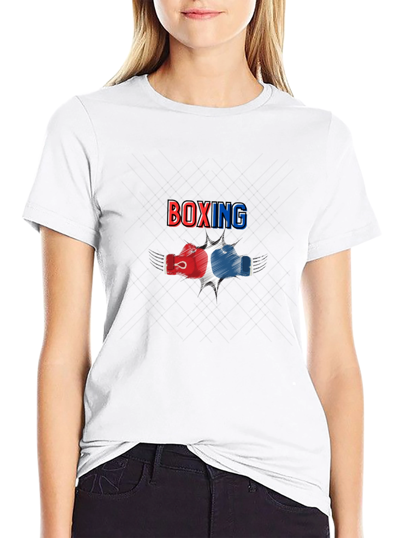 Boxing Graphic Print Black T-Shirt