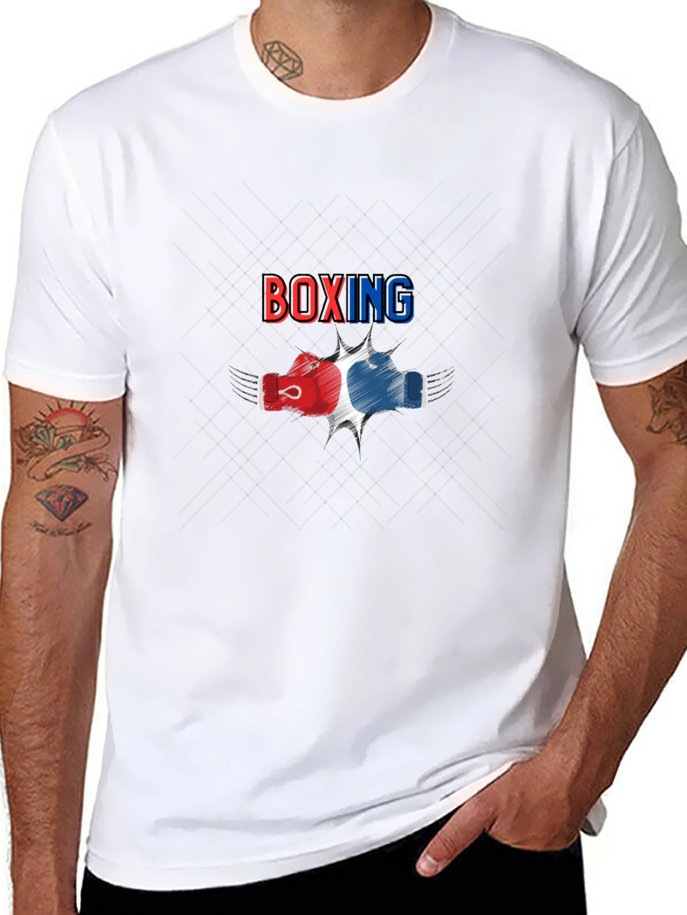 Boxing Graphic Print Black T-Shirt