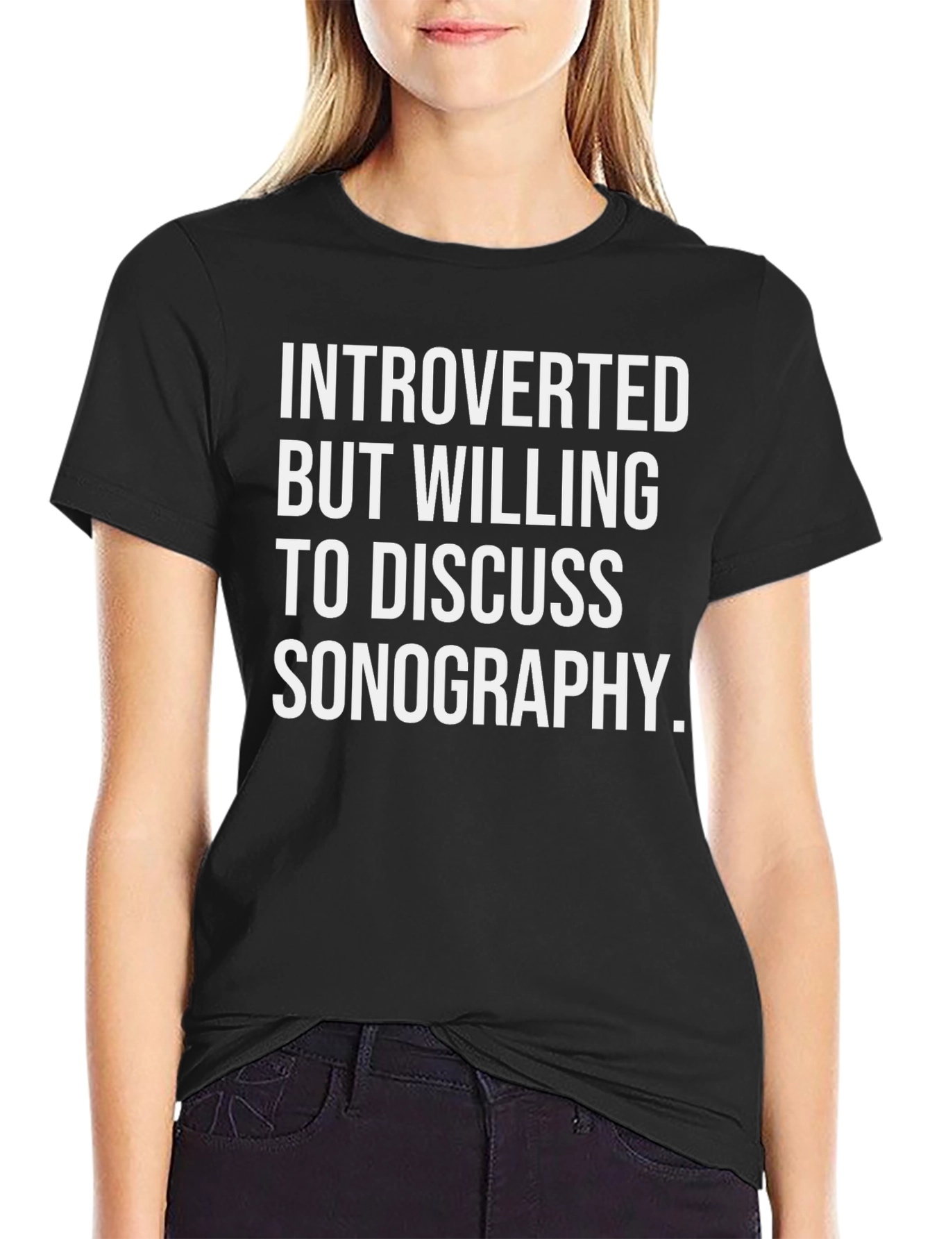 Introverted Sonography T-Shirt - Black Graphic Tee