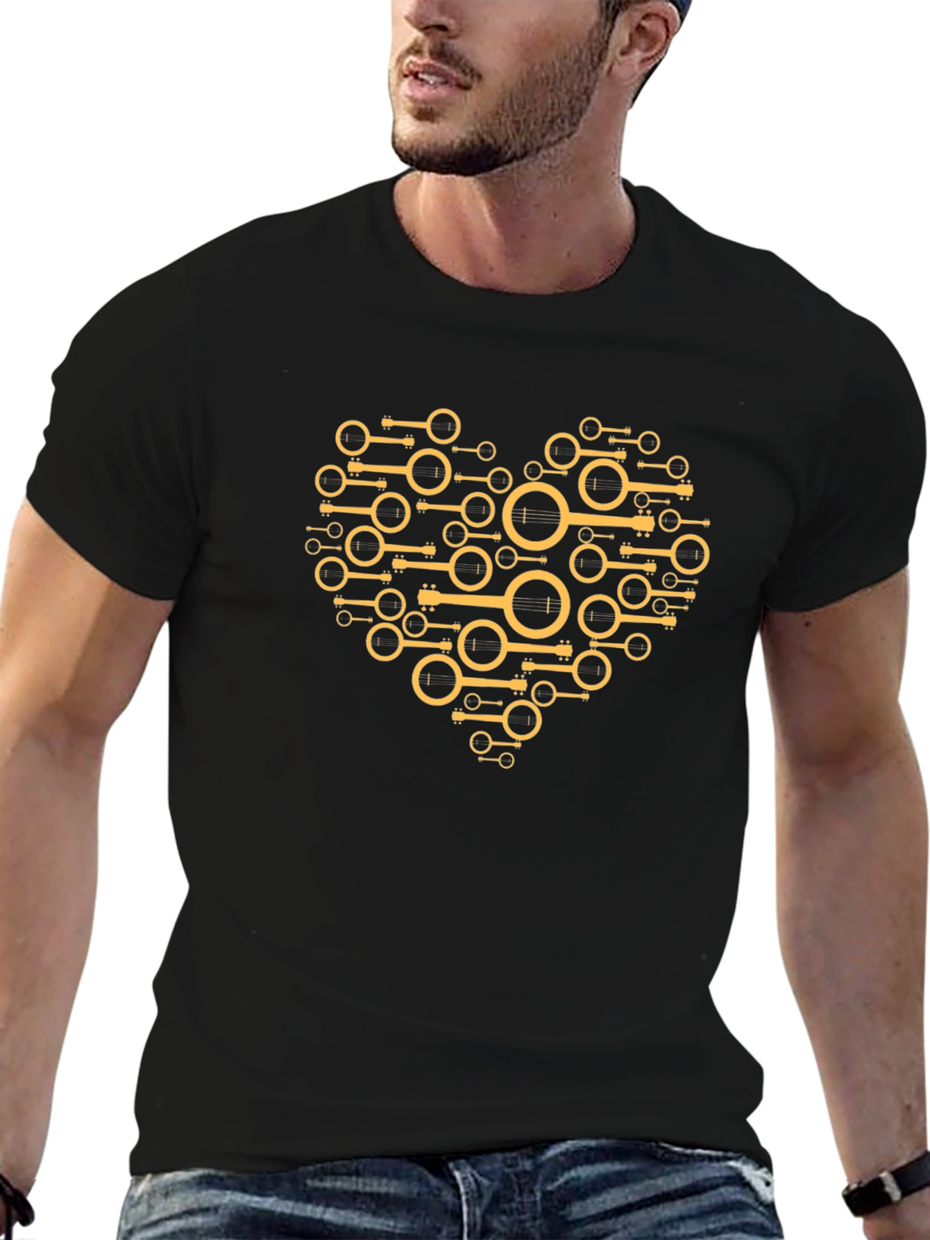 Banjo Heart Graphic Tee - Black