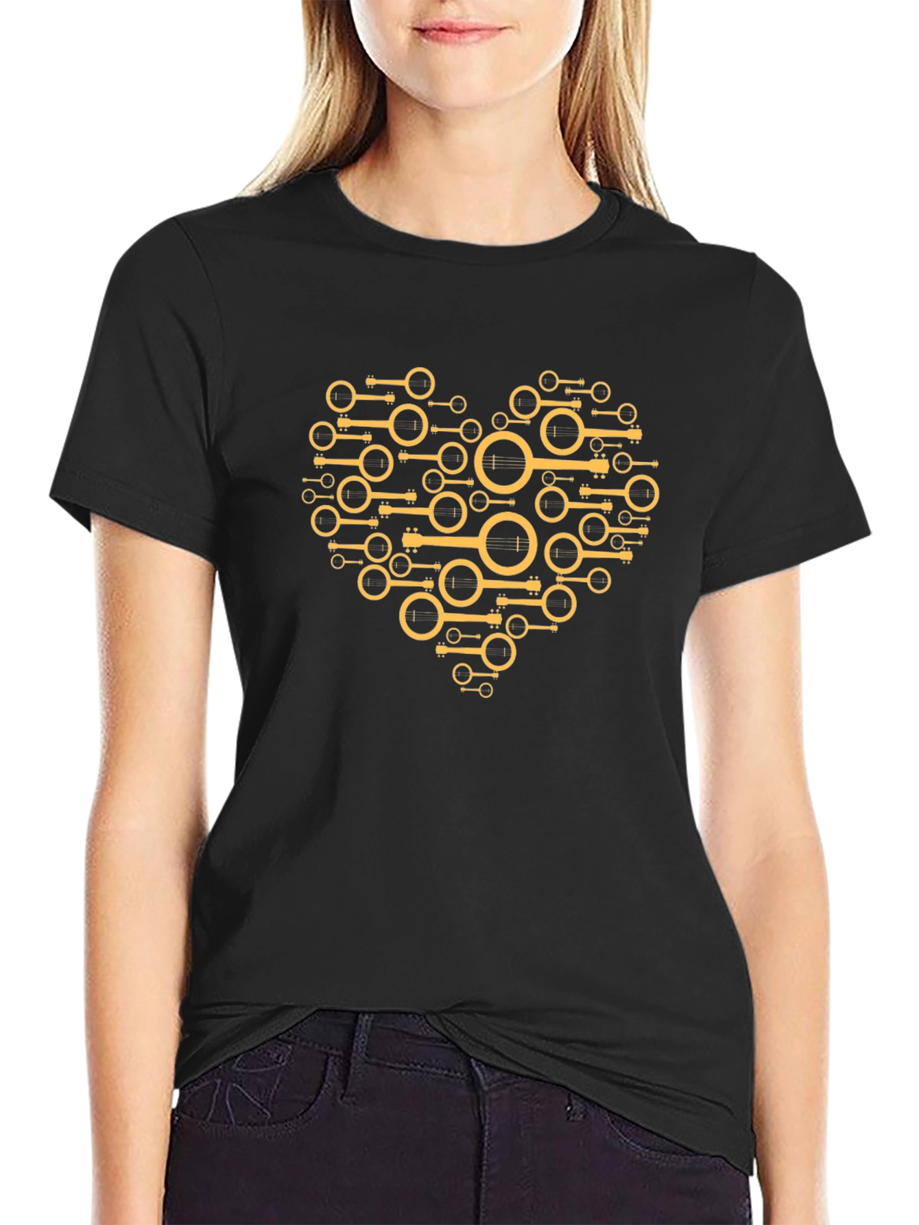 Banjo Heart Graphic Tee - Black