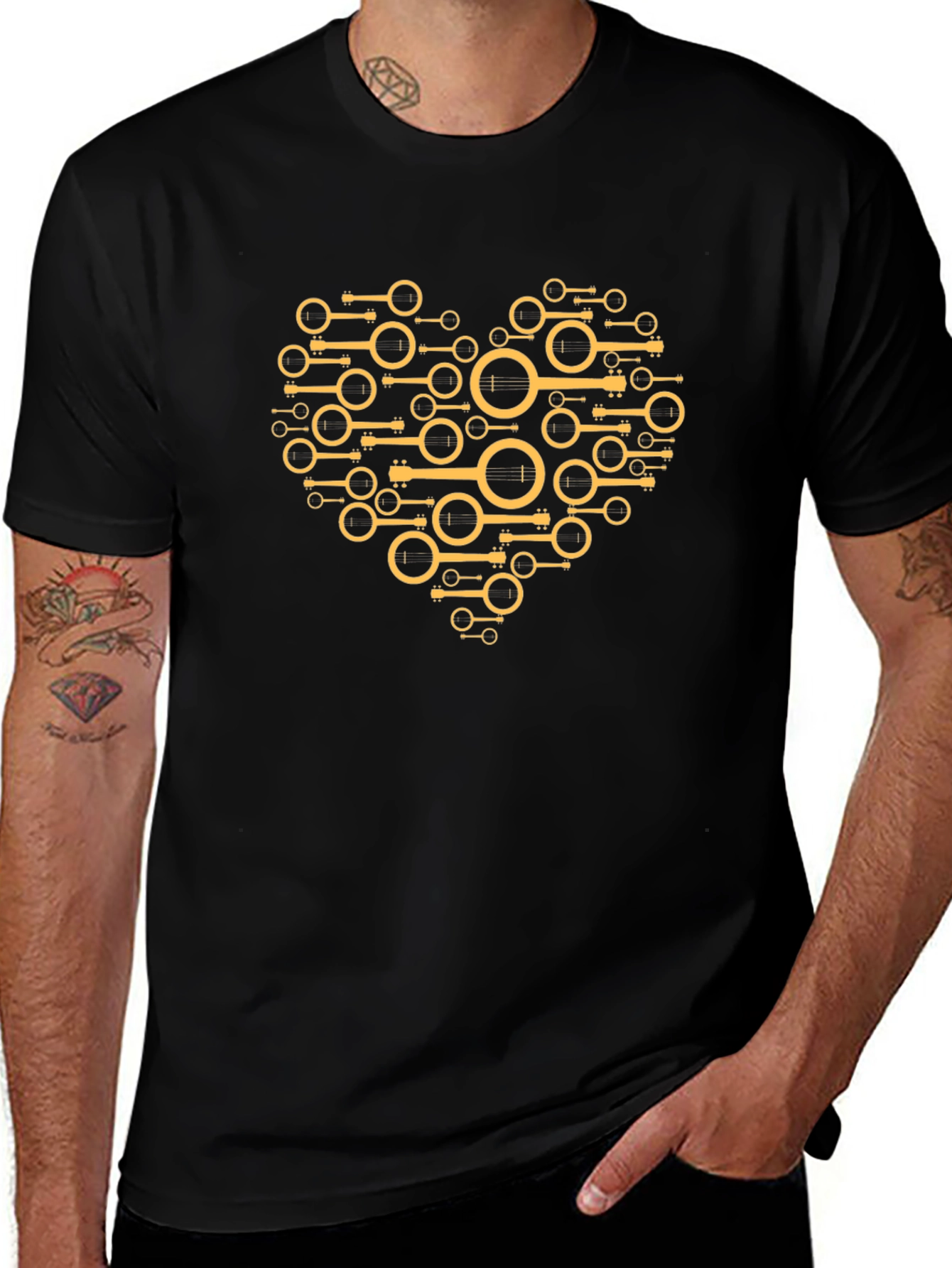 Banjo Heart Graphic Tee - Black