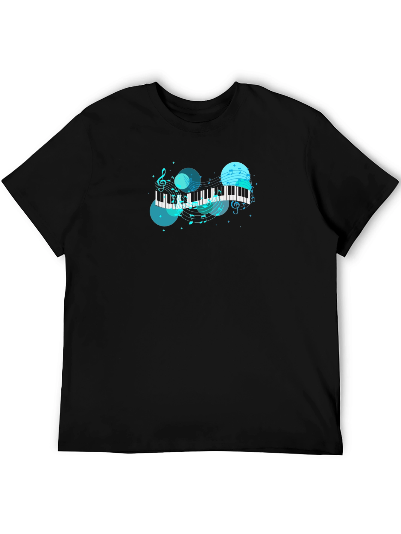 Musical Keyboard T-Shirt - Black Cotton Blend