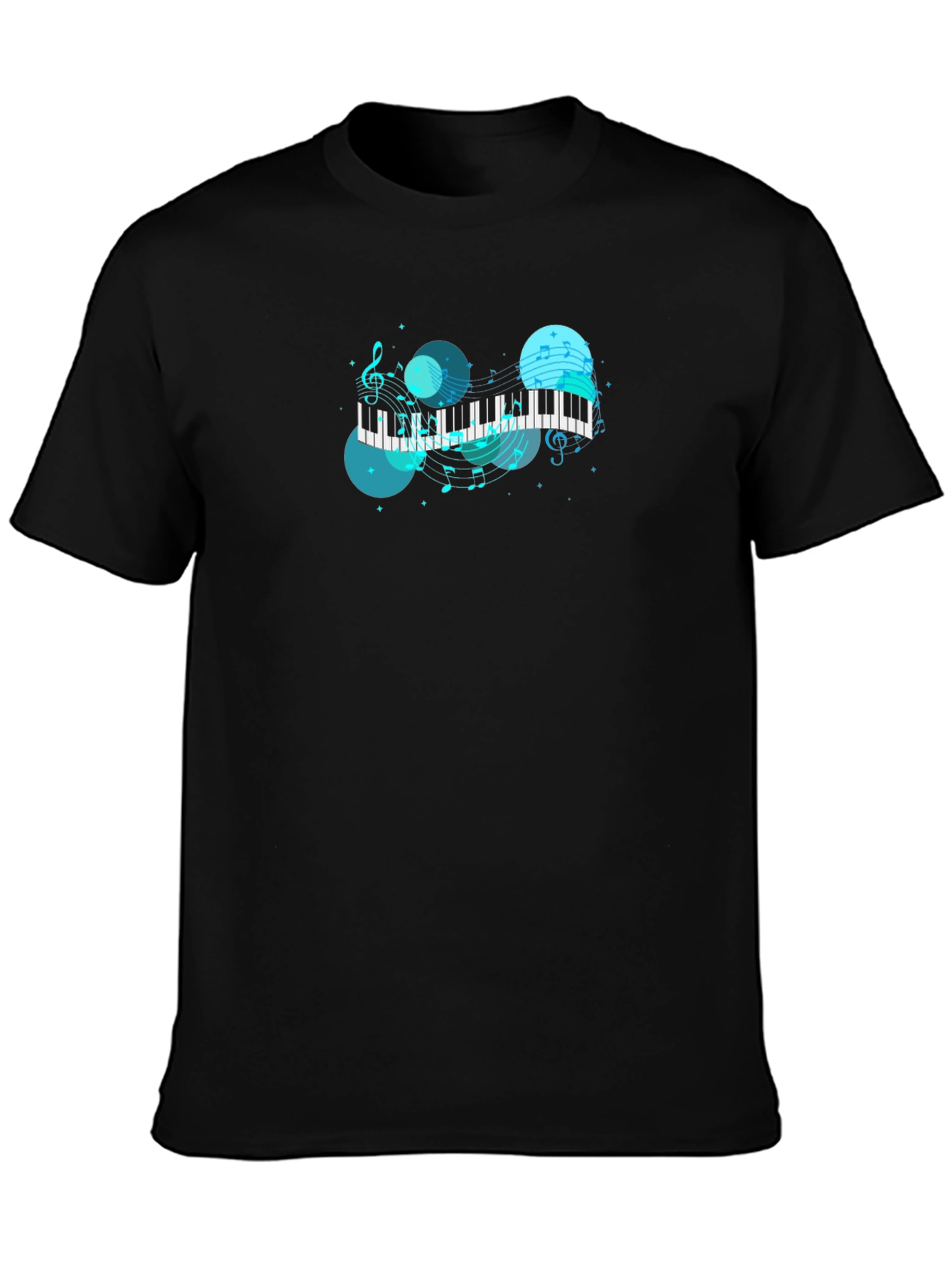 Musical Keyboard T-Shirt - Black Cotton Blend