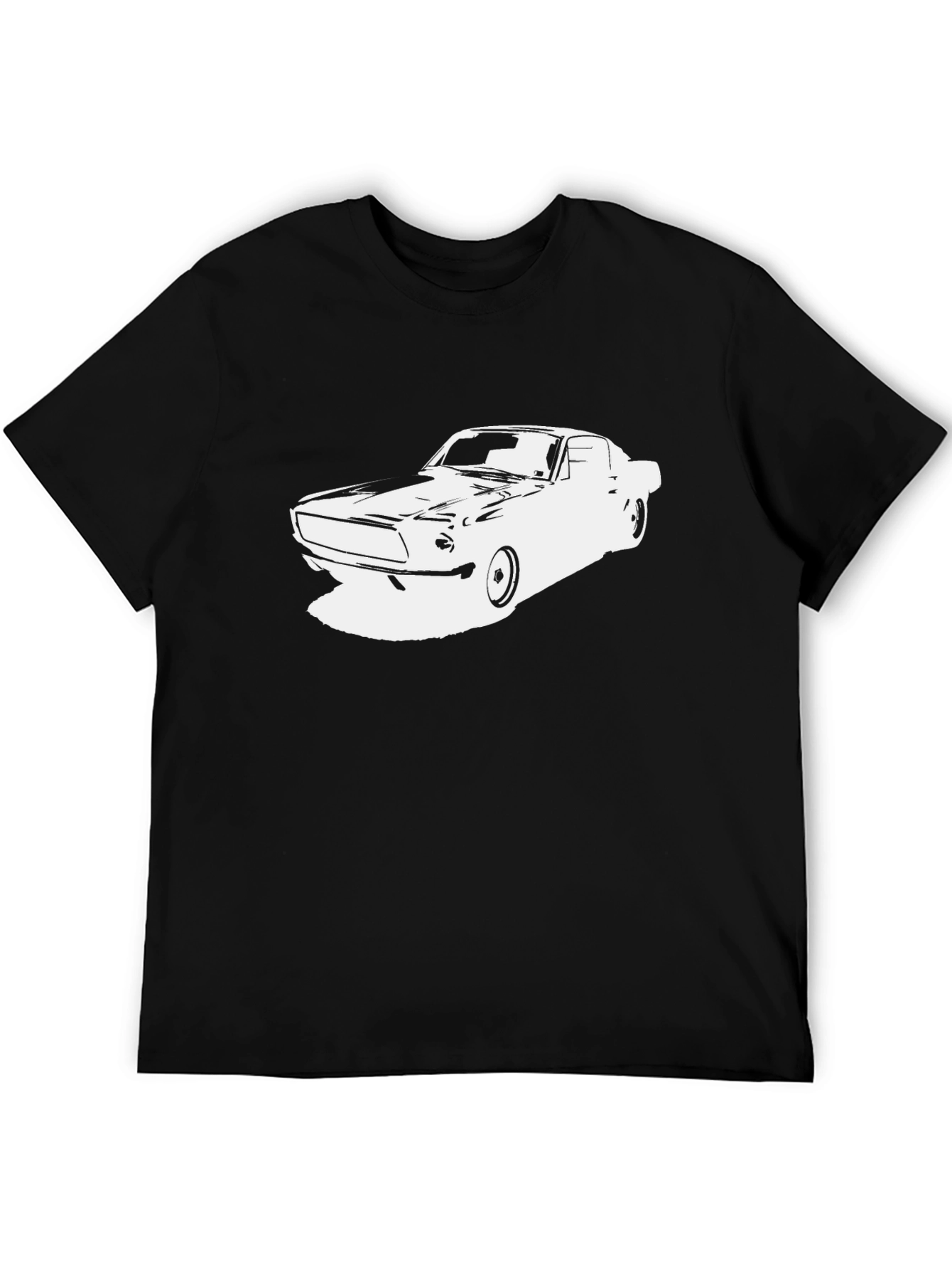 Classic Car Graphic Tee - Black Cotton T-Shirt