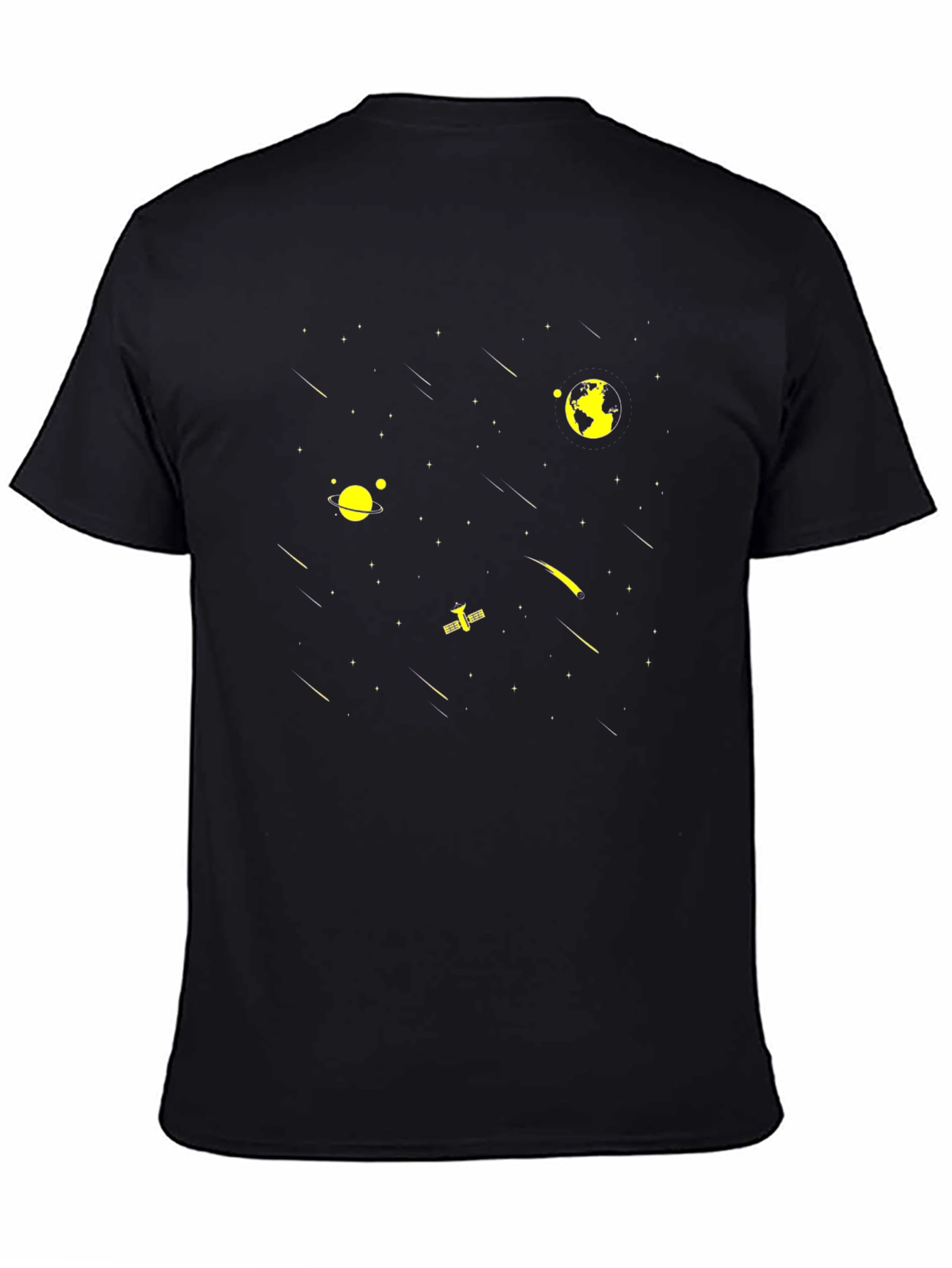 Space Galaxy Print Black T-Shirt