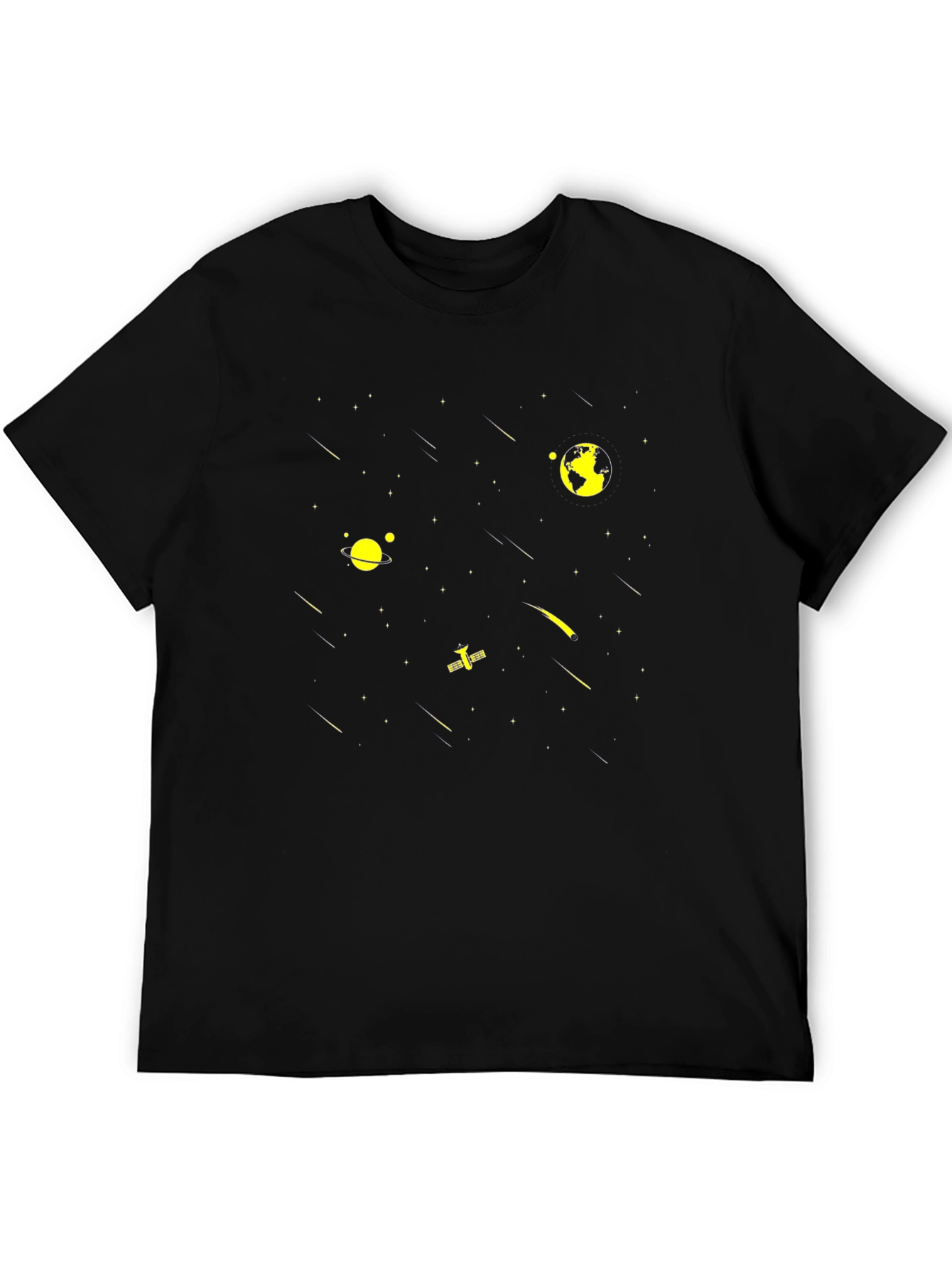 Space Galaxy Print Black T-Shirt