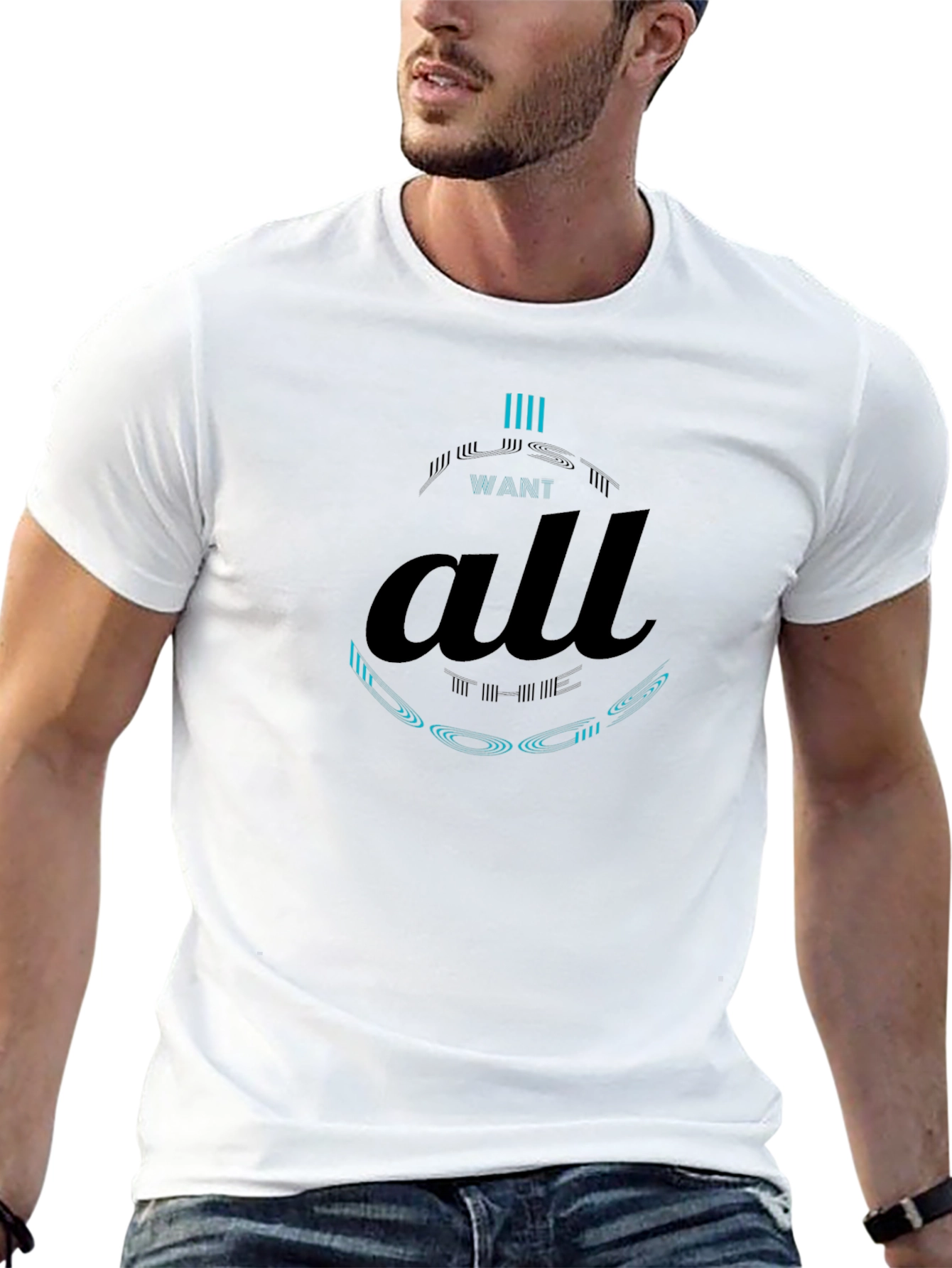 Want All Graphic Print Black T-Shirt