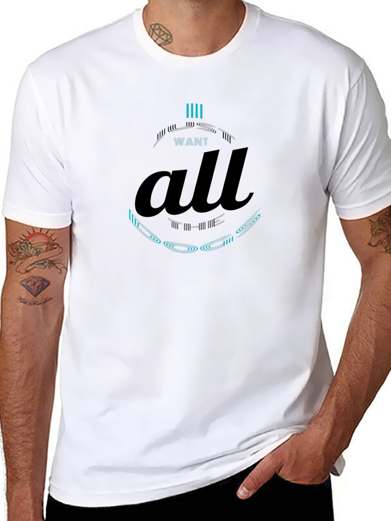 Want All Graphic Print Black T-Shirt