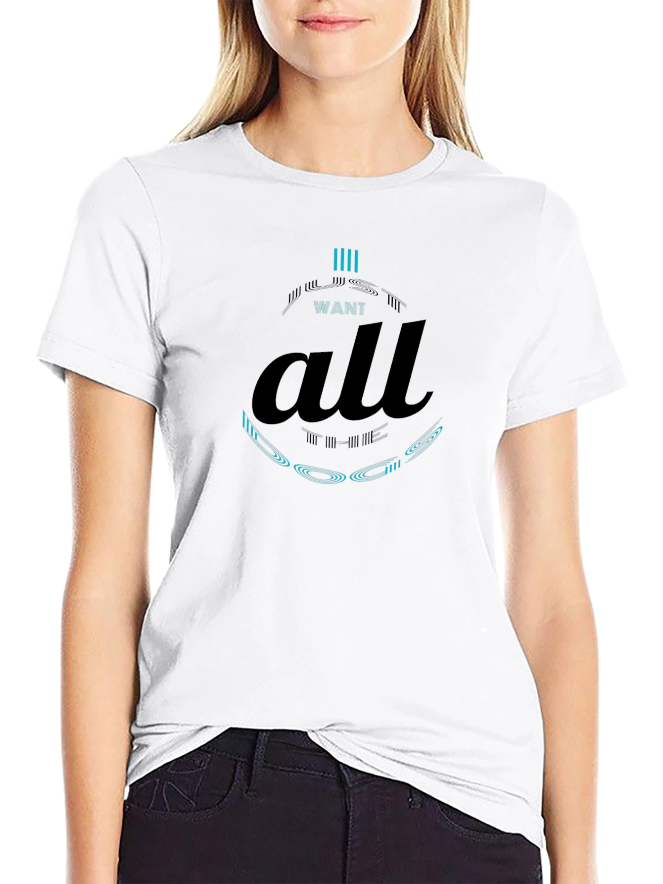 Want All Graphic Print Black T-Shirt
