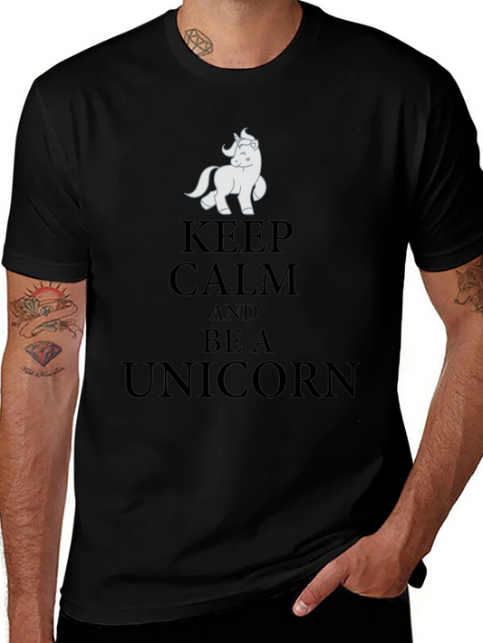 Keep Calm and Be A Unicorn Black T-Shirt