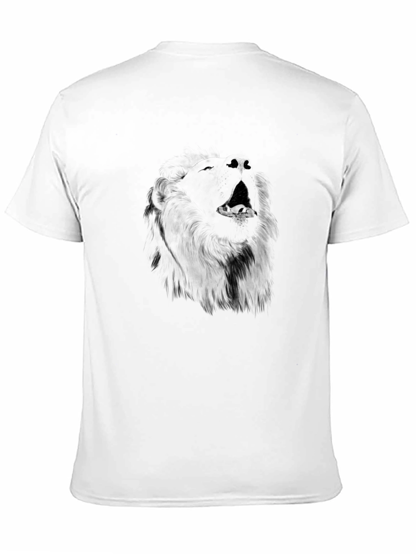 Mens Black T-Shirt with Wolf Graphic