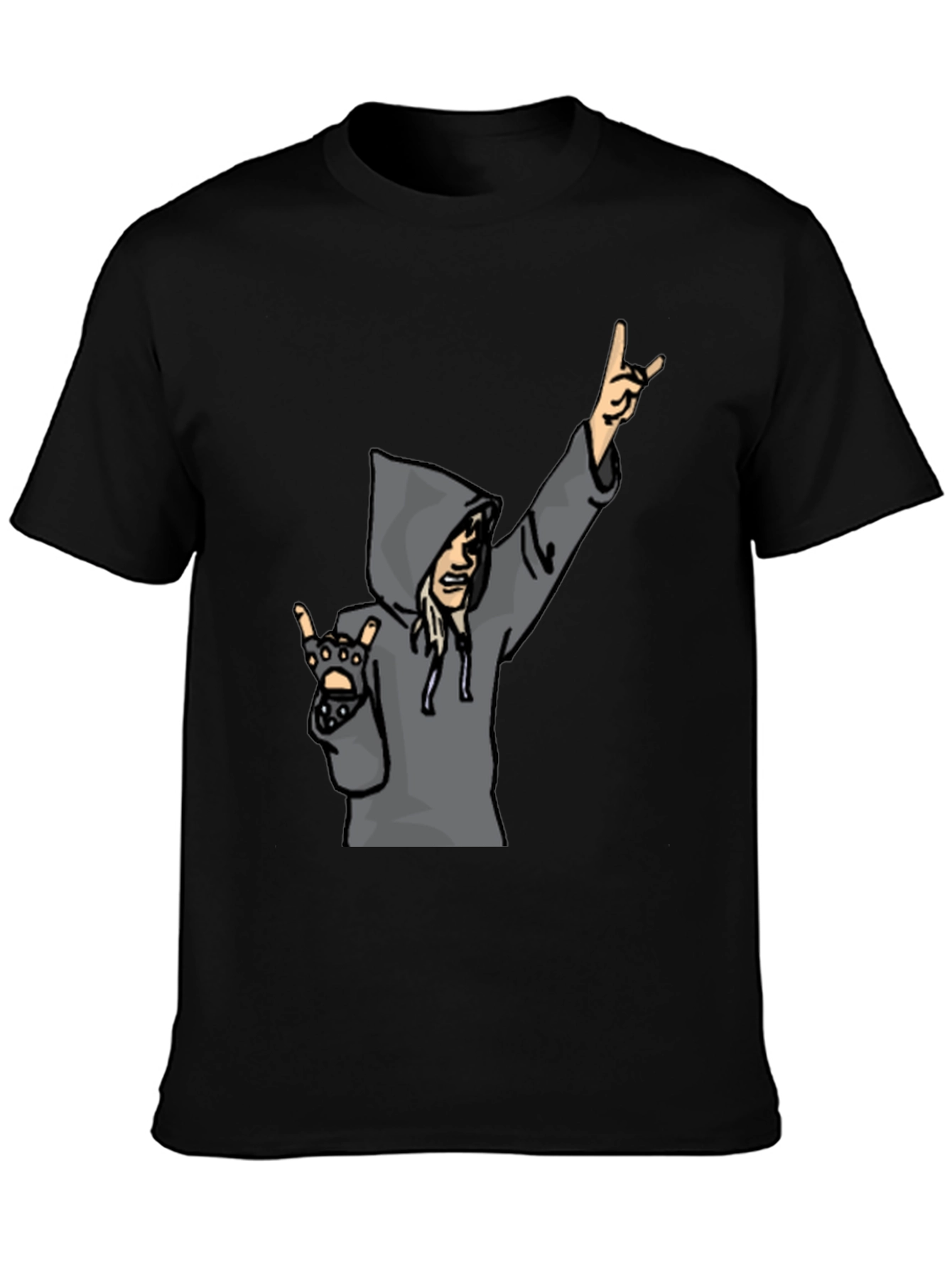 Cartoon Rocker Graphic T-Shirt