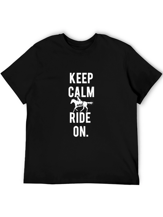 Keep Calm and Ride On Black T-Shirt