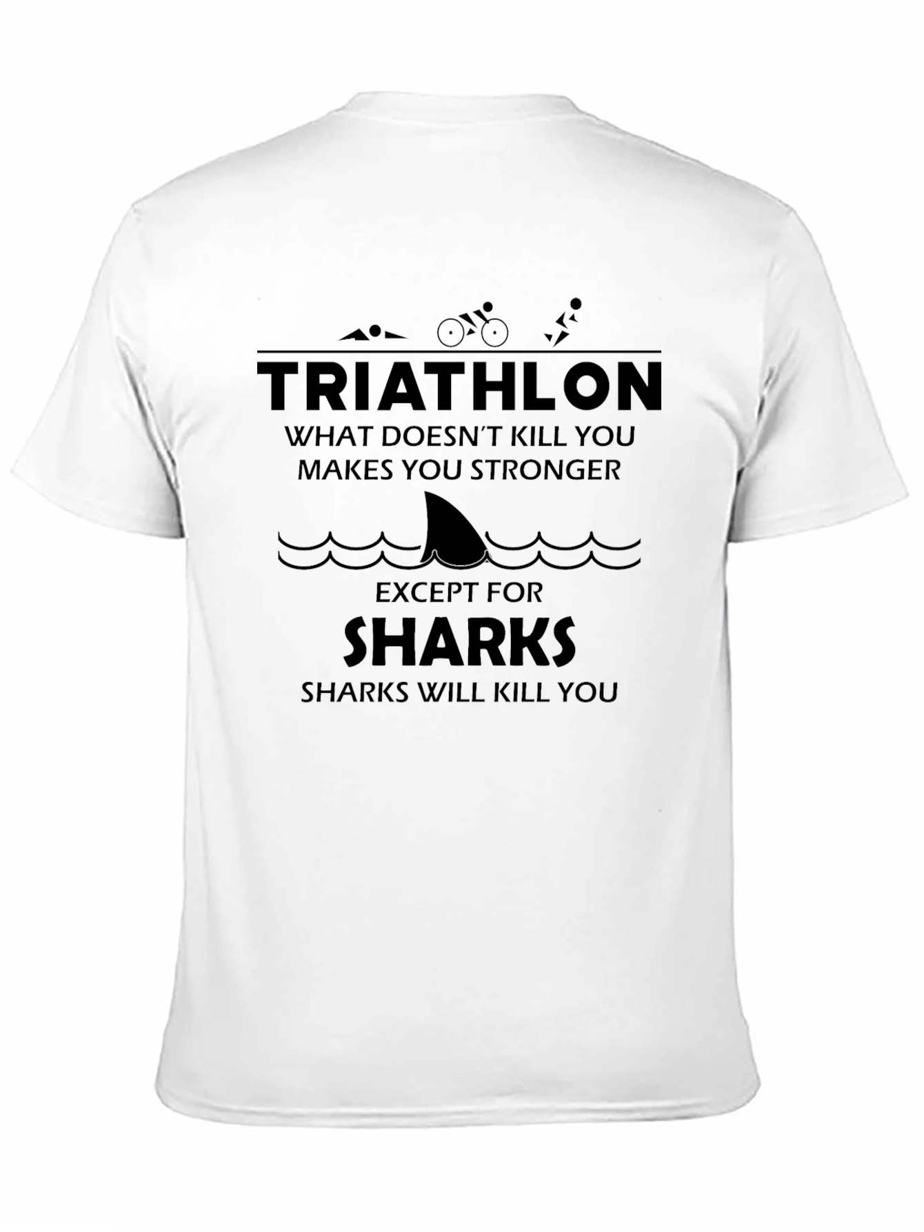Triathlon Shark T-Shirt - Humorous Athlete Tee