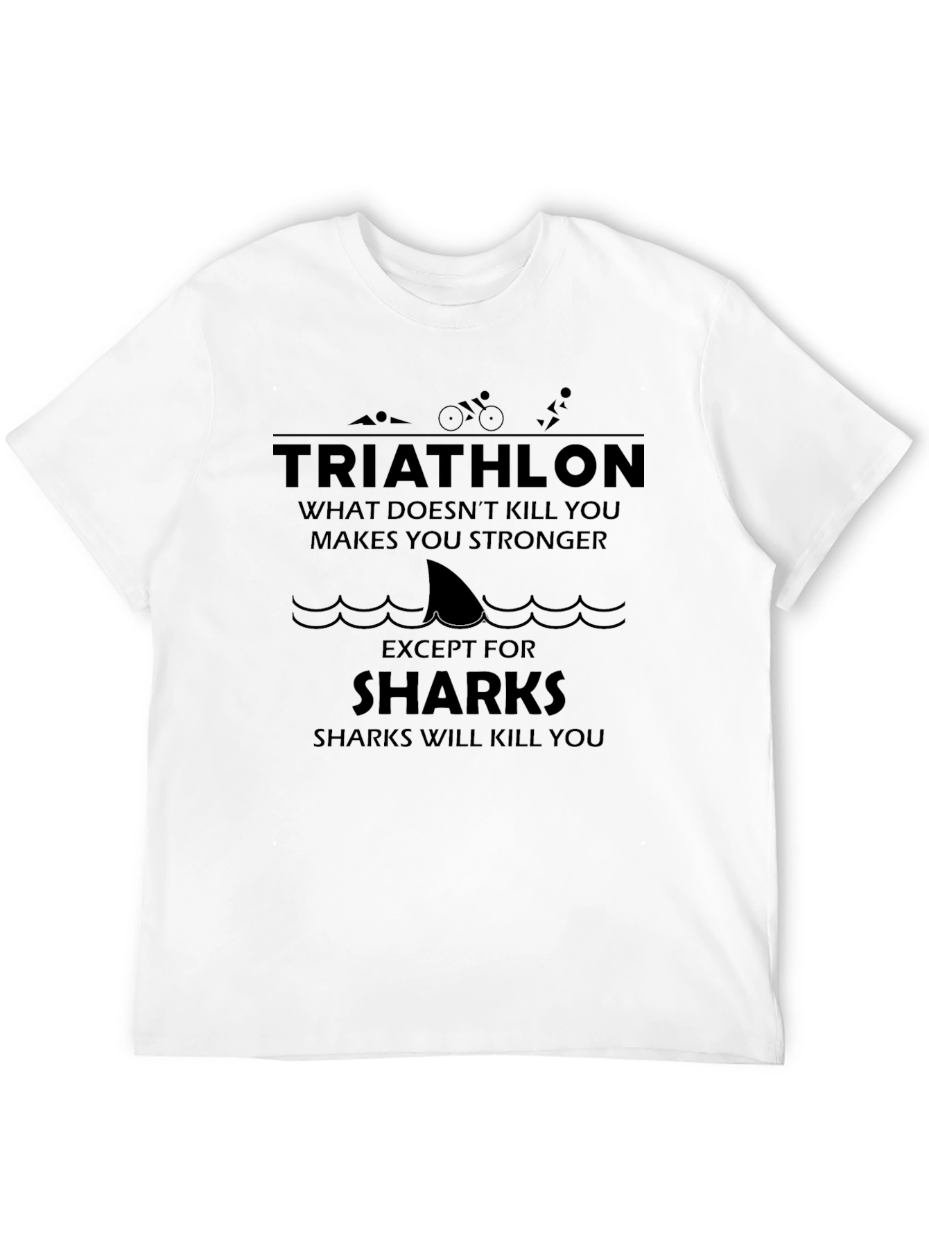 Triathlon Shark T-Shirt - Humorous Athlete Tee
