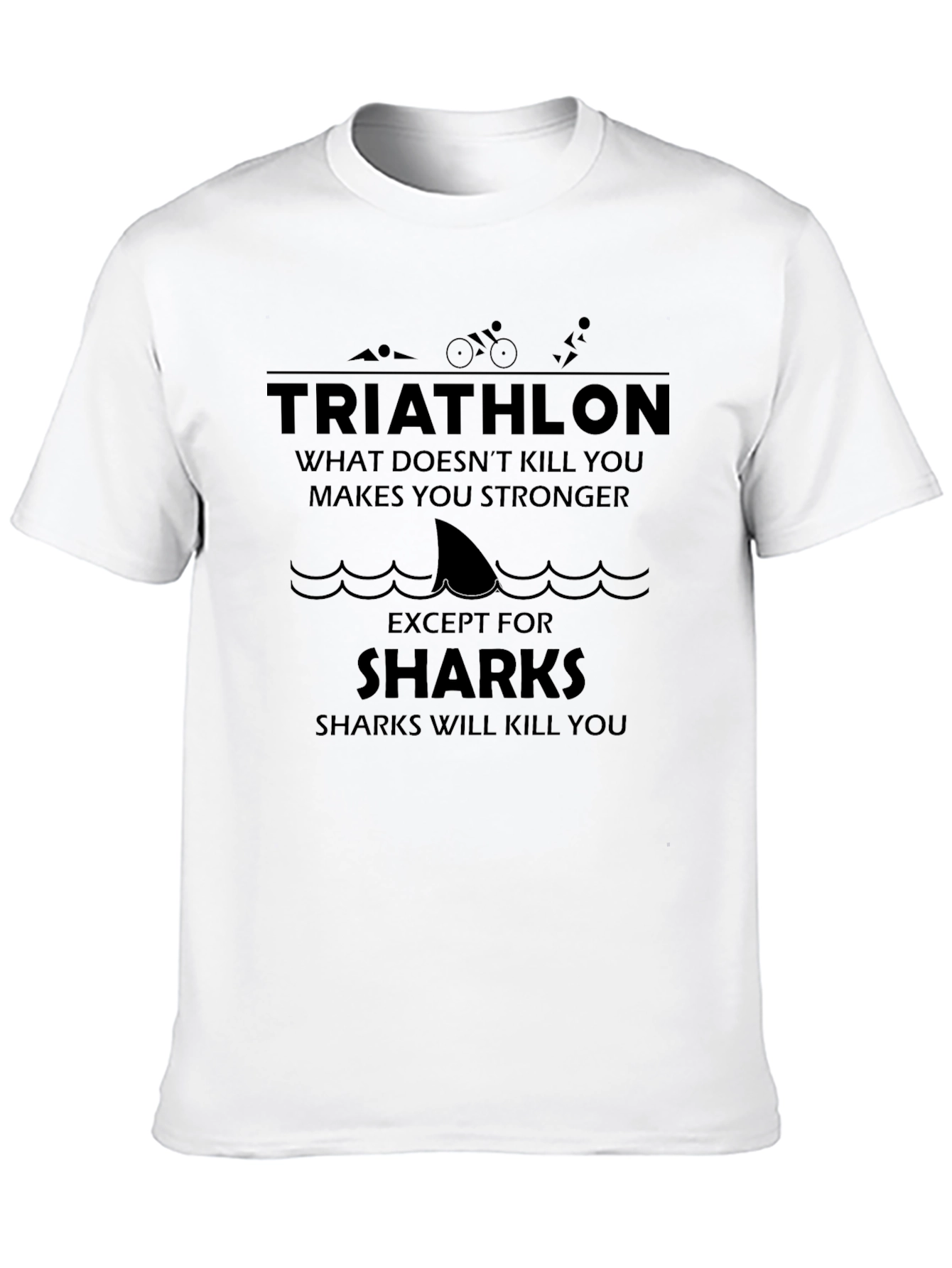 Triathlon Shark T-Shirt - Humorous Athlete Tee