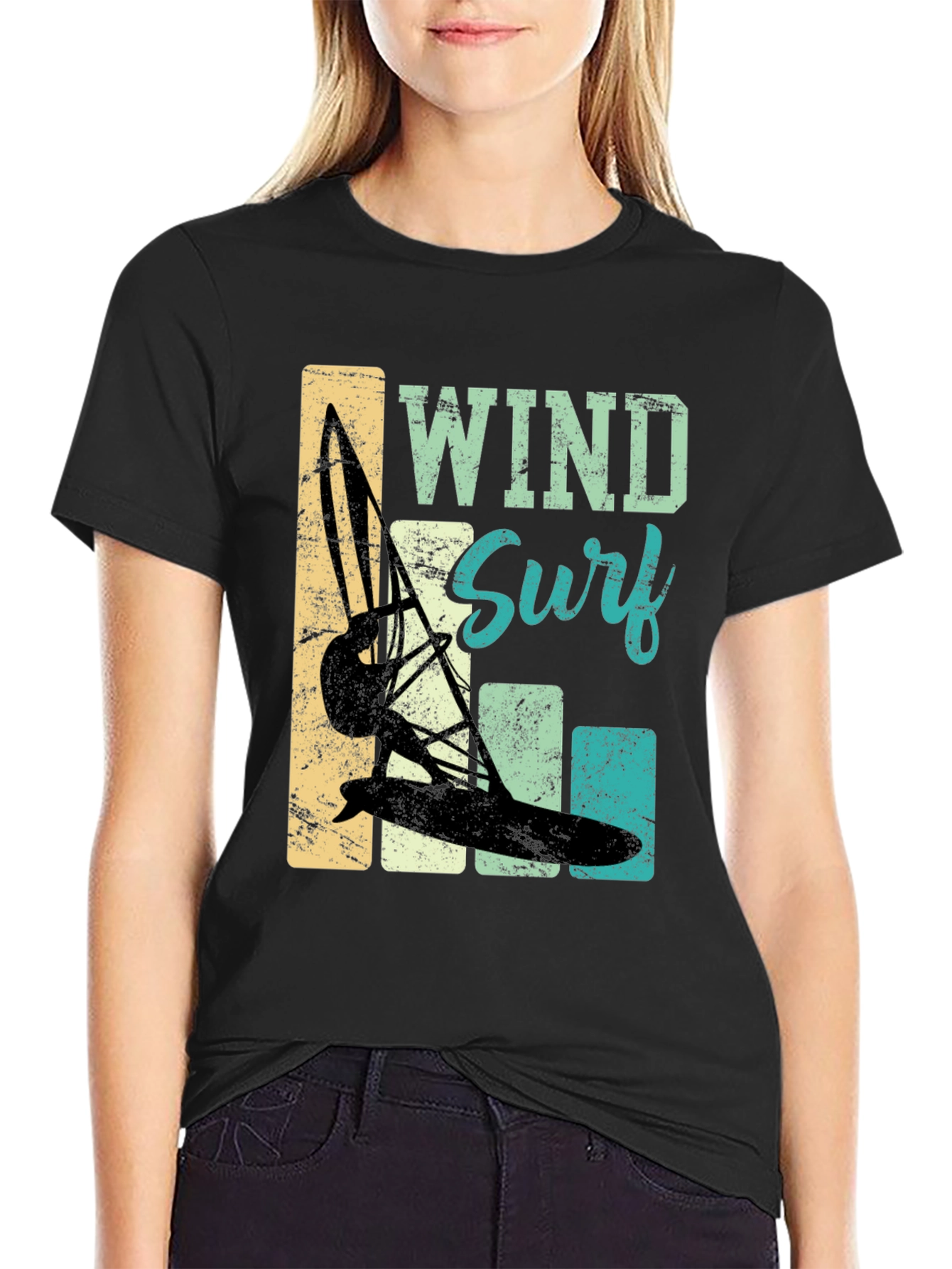 Wind Surf T-Shirt: Retro Style Surfing Tee