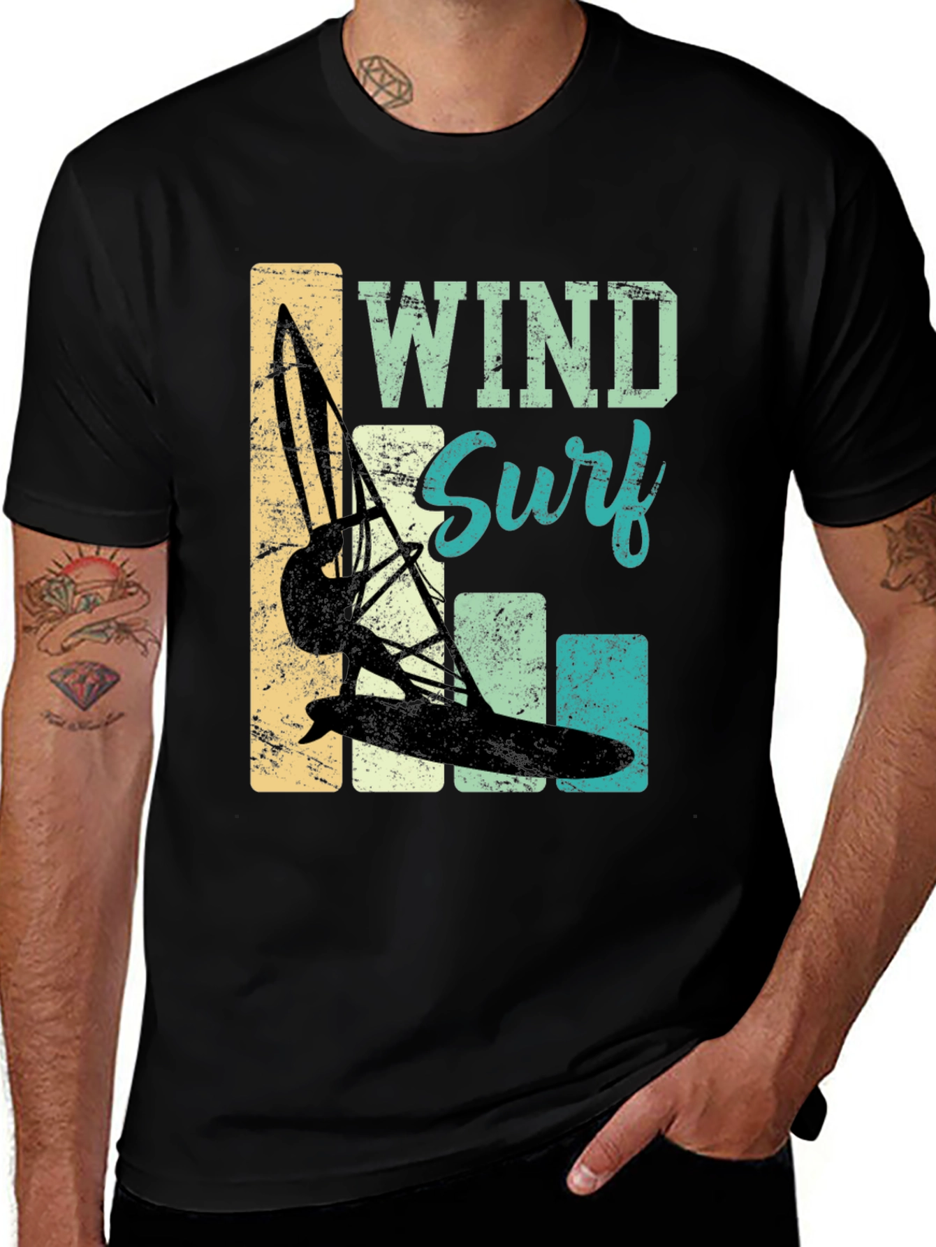 Wind Surf T-Shirt: Retro Style Surfing Tee
