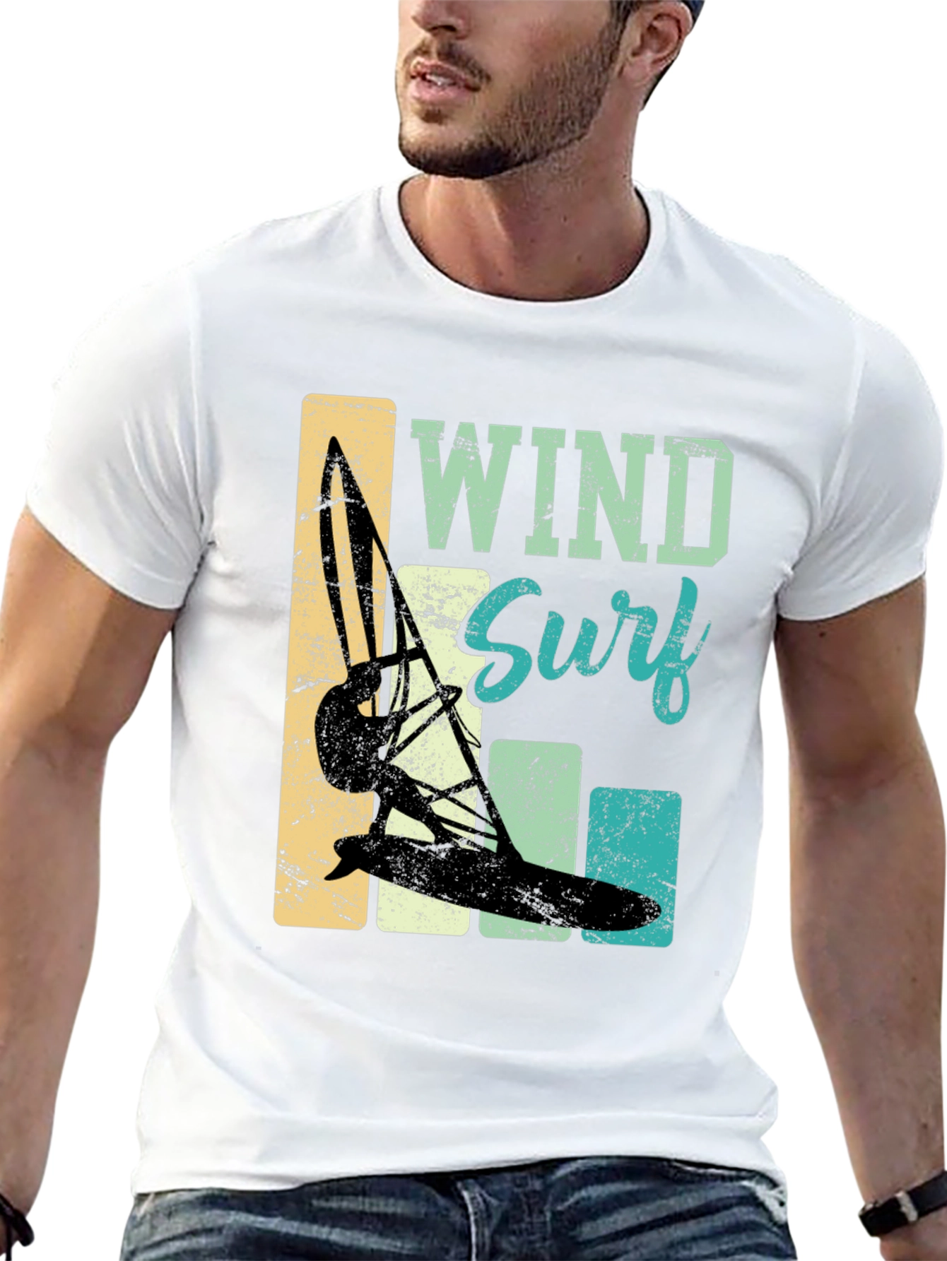 Wind Surf T-Shirt: Retro Style Surfing Tee