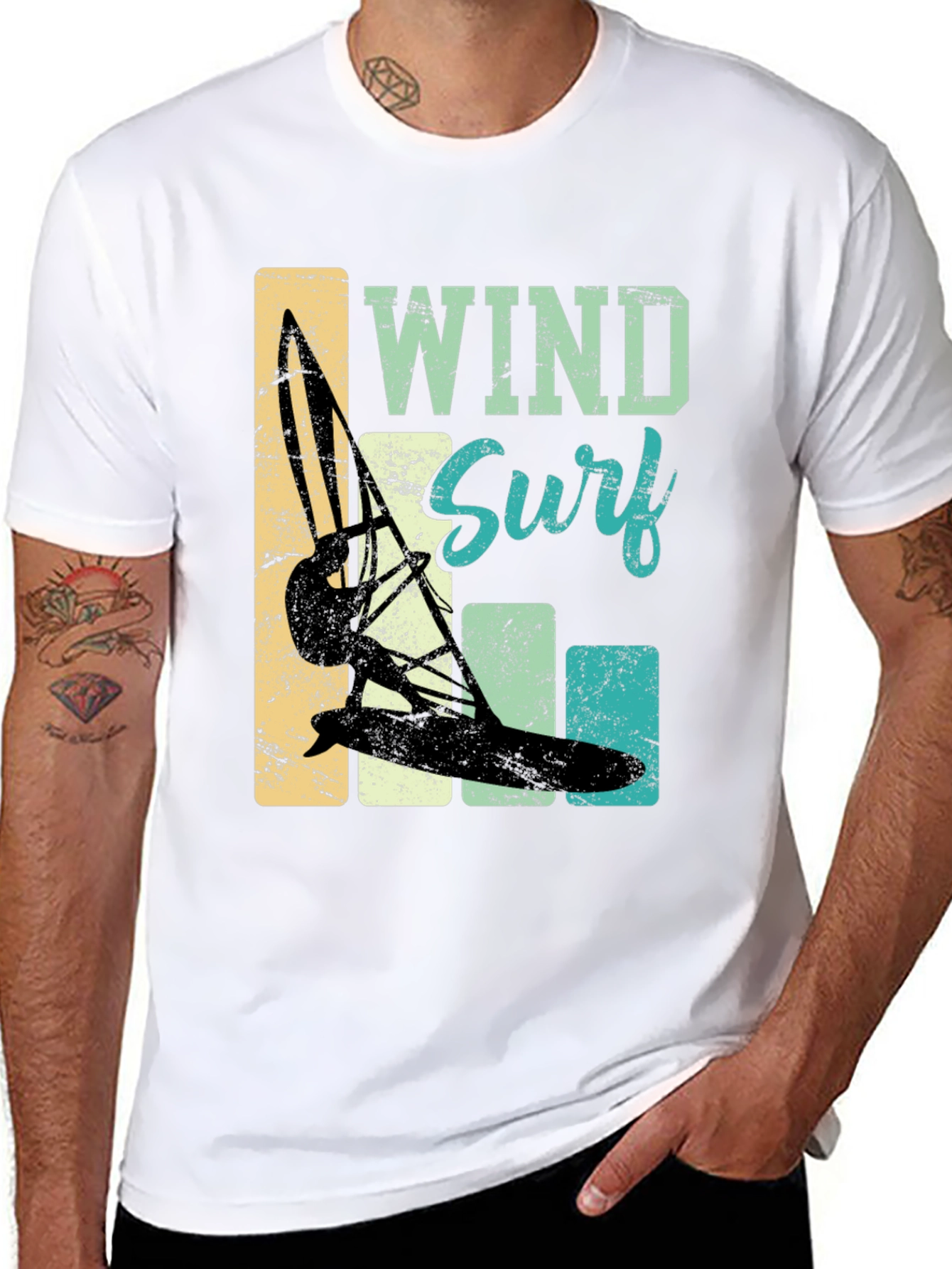 Wind Surf T-Shirt: Retro Style Surfing Tee