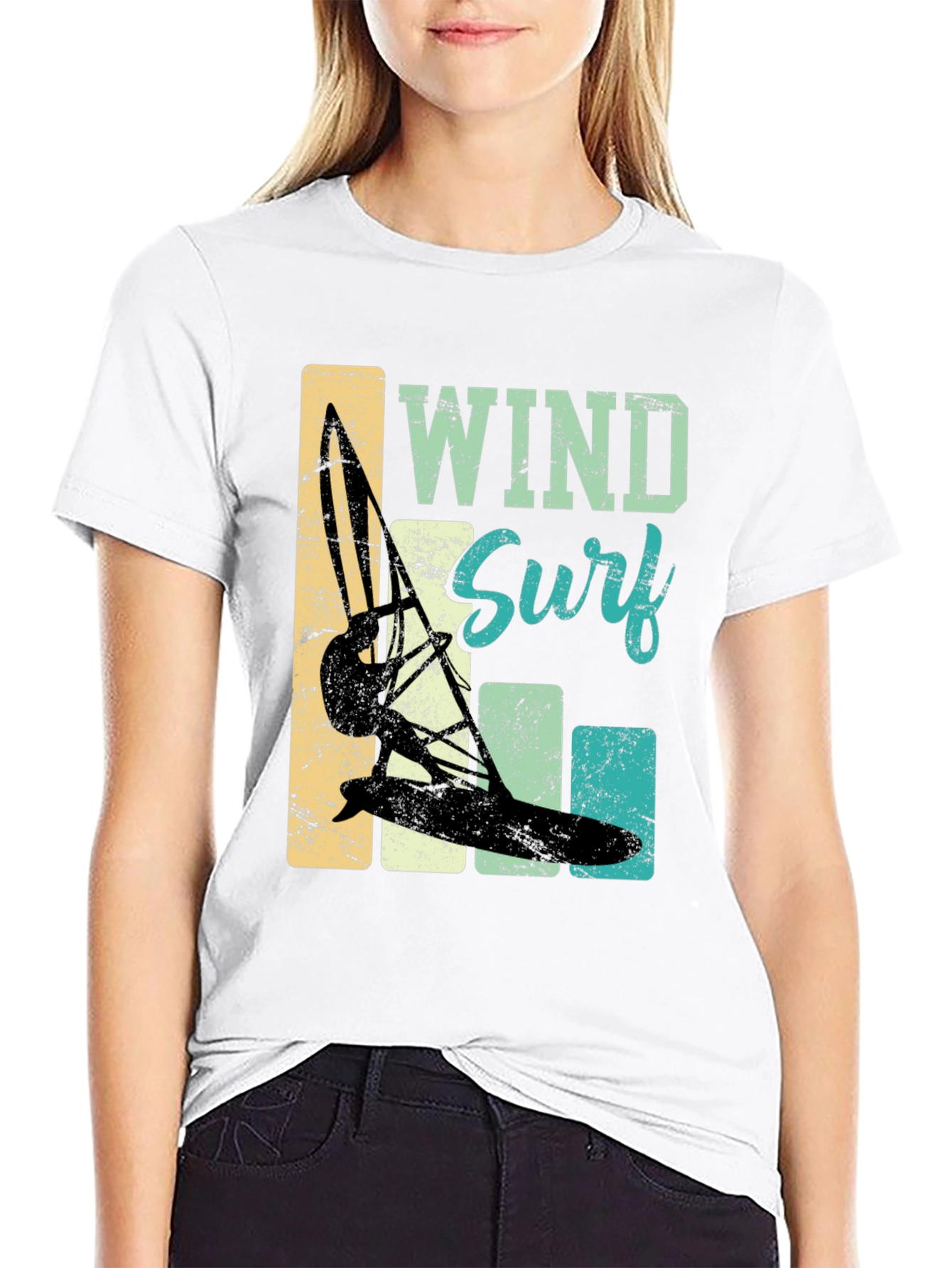 Wind Surf T-Shirt: Retro Style Surfing Tee