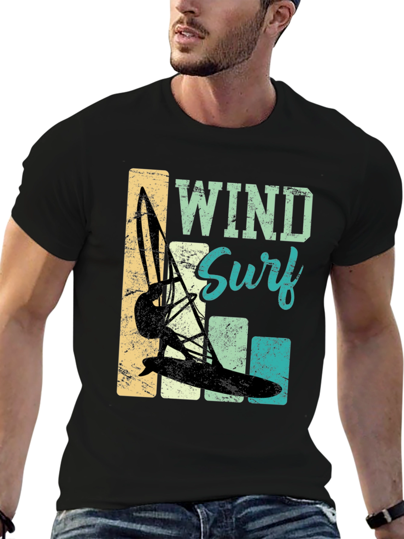 Wind Surf T-Shirt: Retro Style Surfing Tee