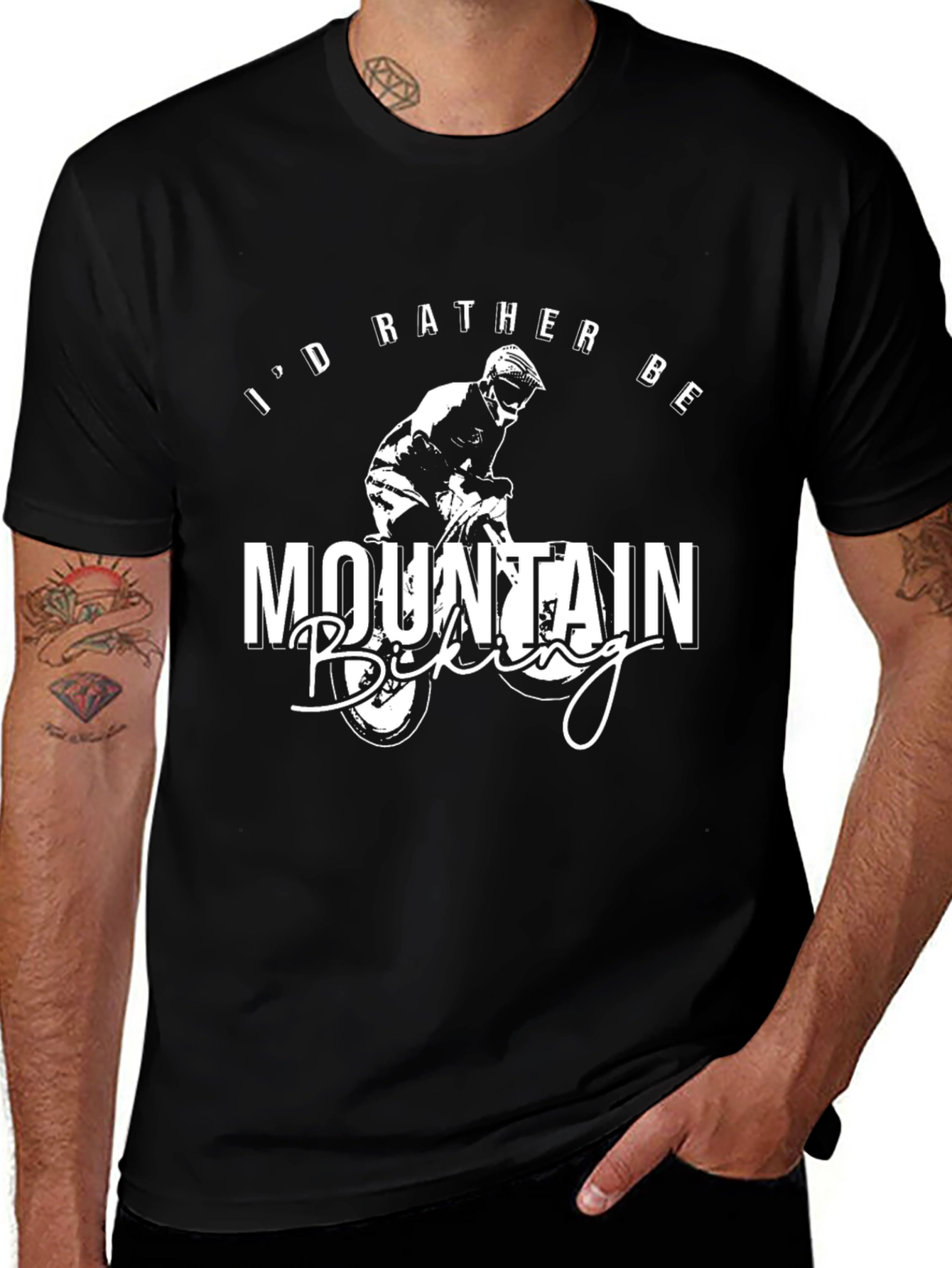 Mountain Biking T-Shirt: Id Rather Be Biking