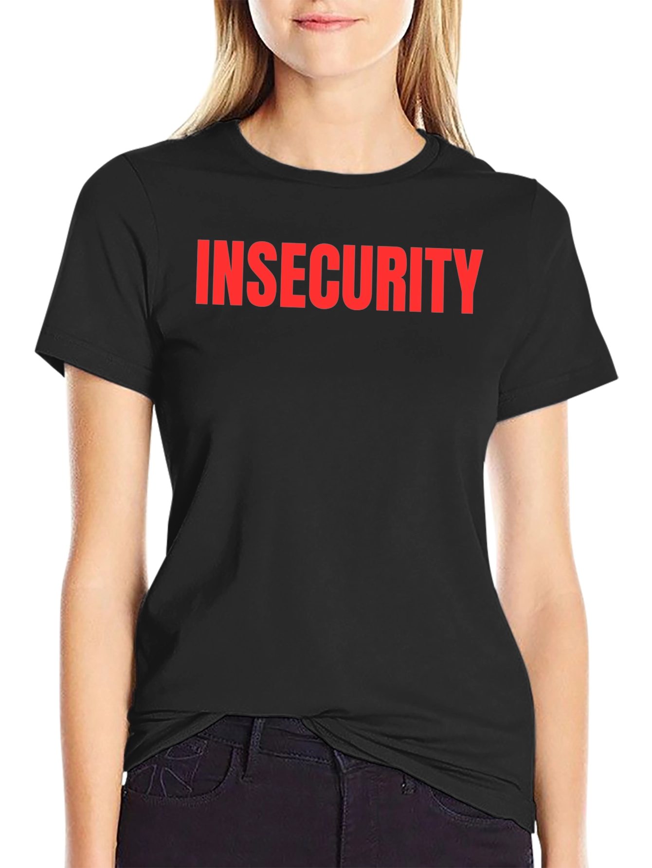 Insecurity Black Crew Neck T-Shirt
