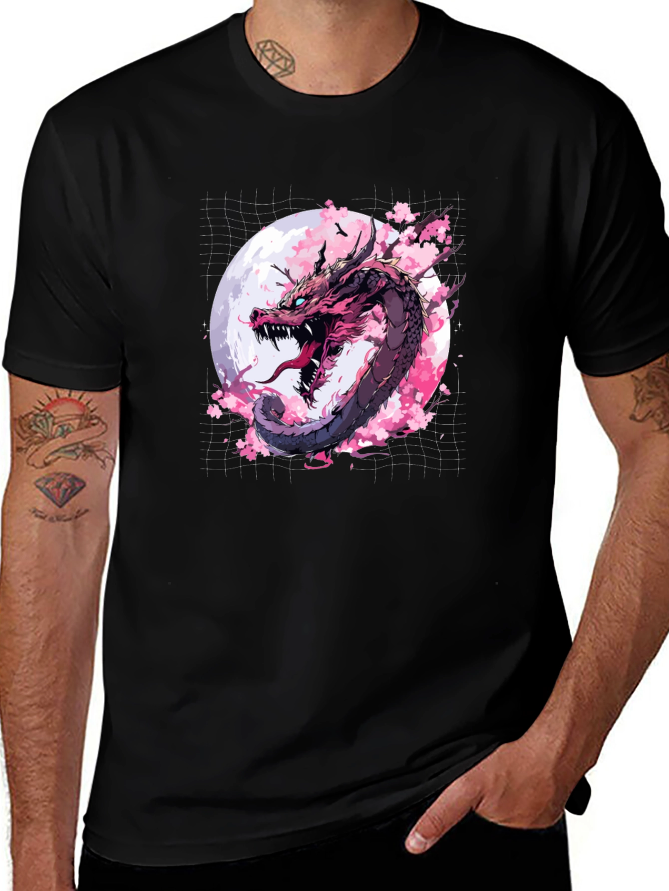Dragon & Cherry Blossom Graphic Tee