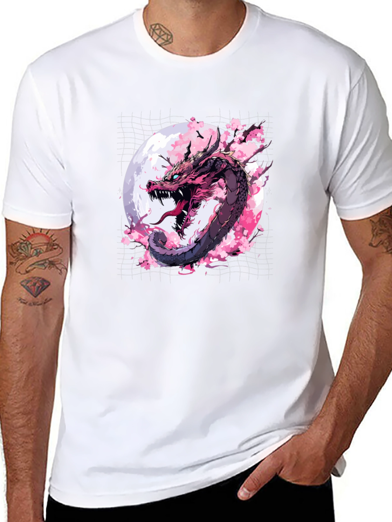 Dragon & Cherry Blossom Graphic Tee