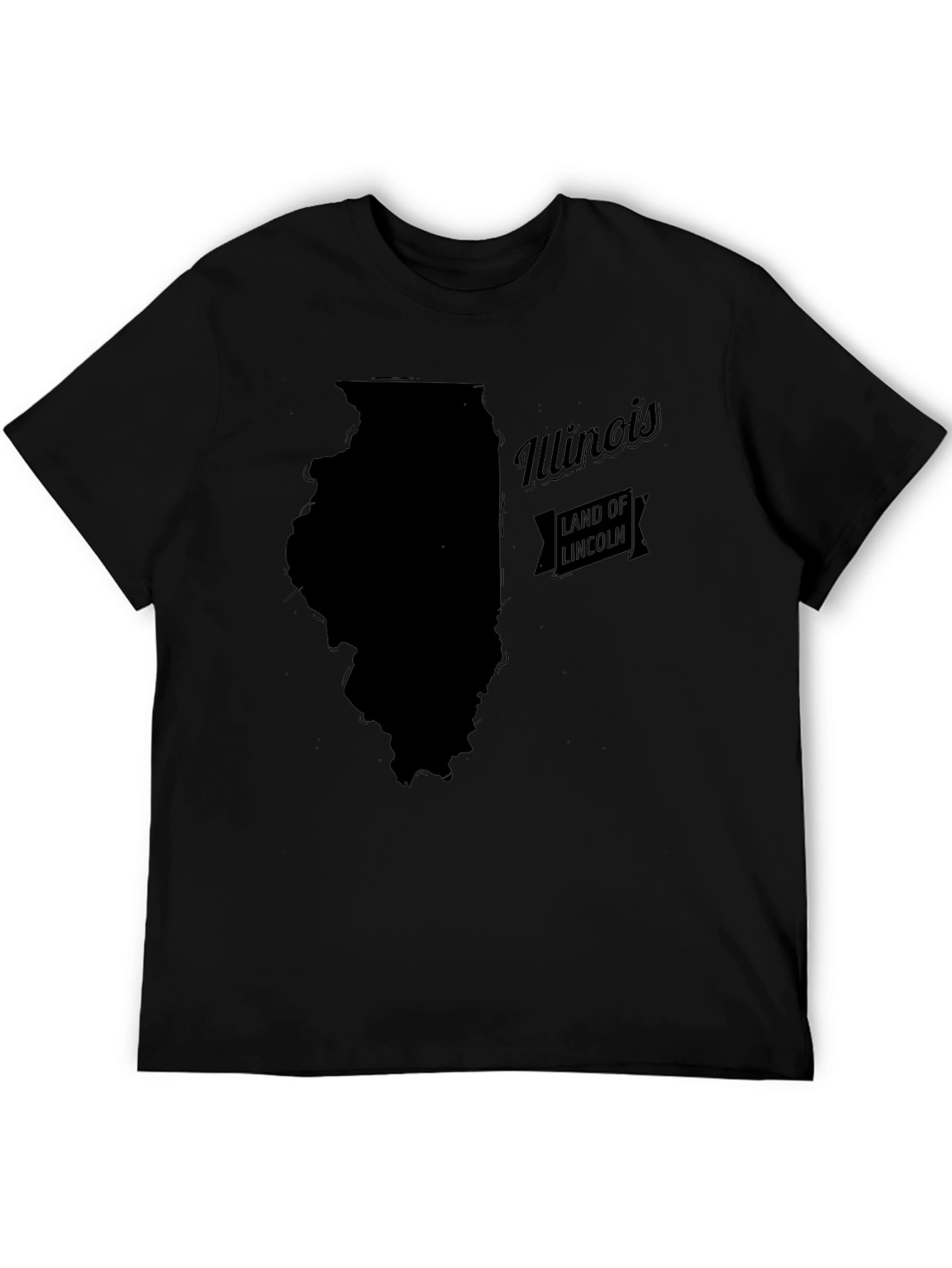 Illinois State Land of Lincoln Black T-Shirt