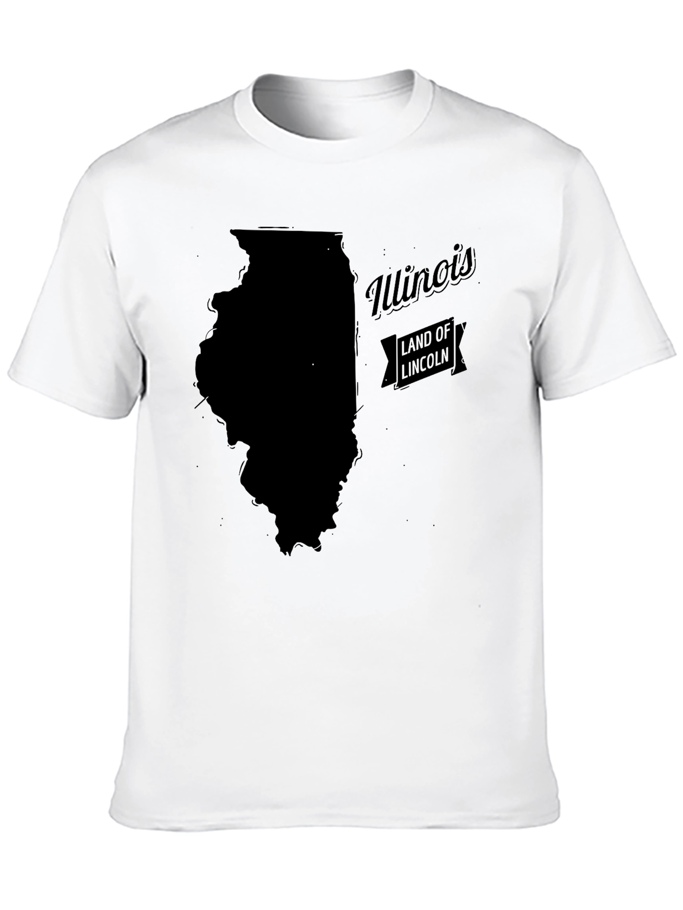 Illinois State Land of Lincoln Black T-Shirt