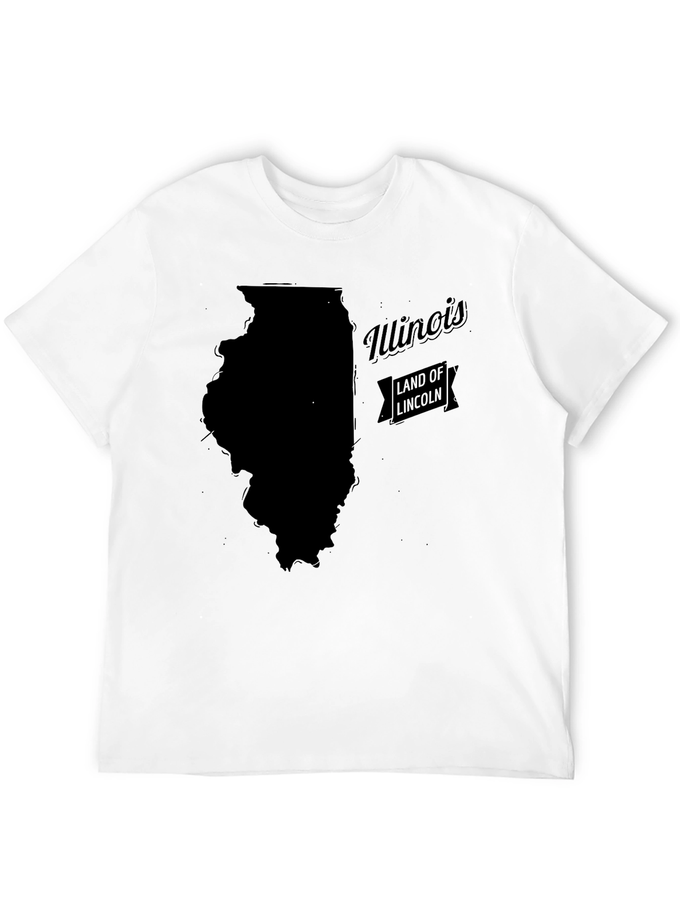 Illinois State Land of Lincoln Black T-Shirt