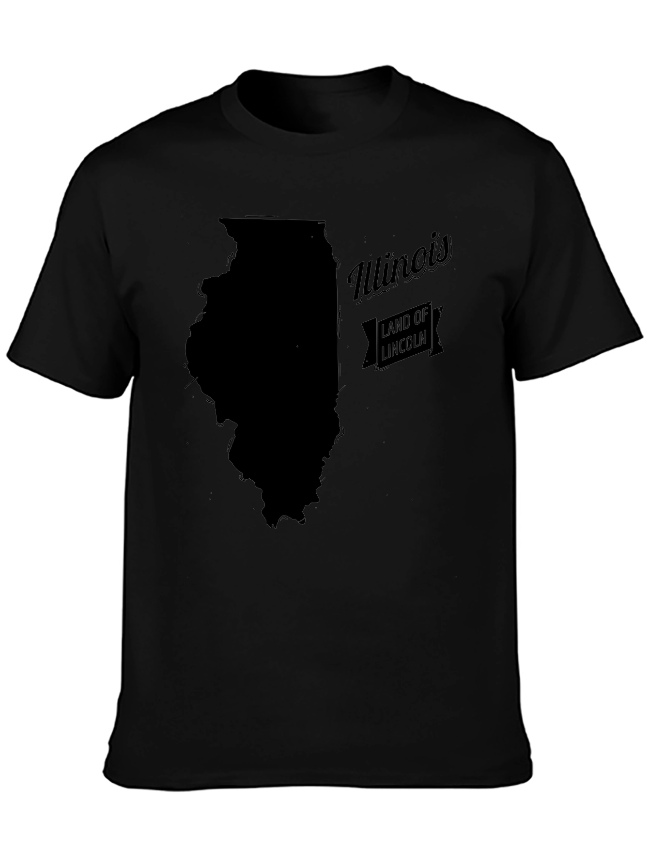Illinois State Land of Lincoln Black T-Shirt