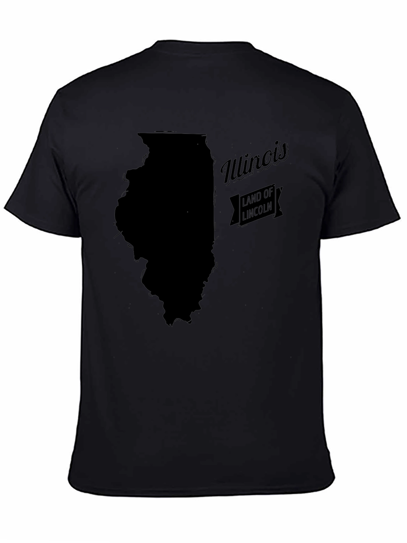 Illinois State Land of Lincoln Black T-Shirt
