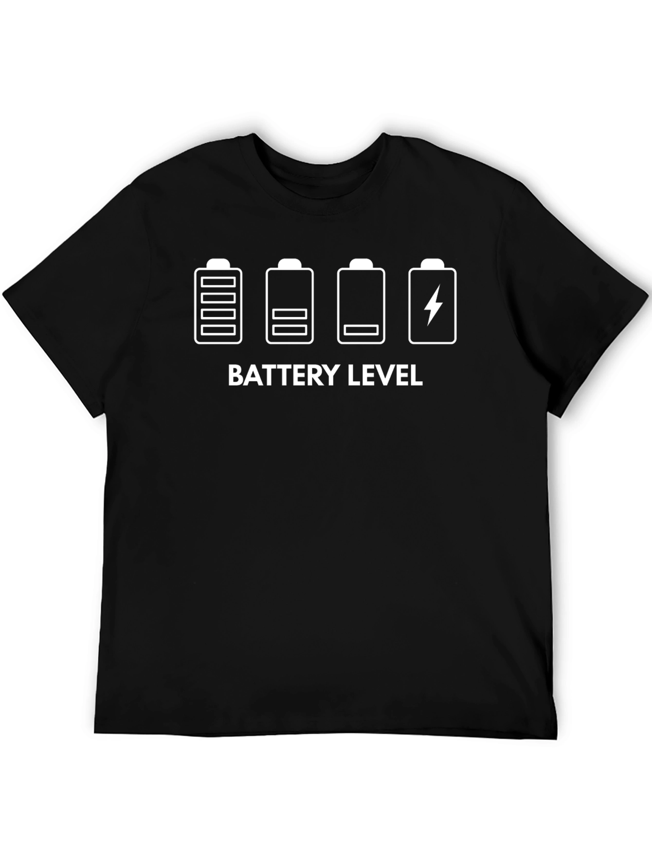 Battery Level Graphic Print Mens T-Shirt