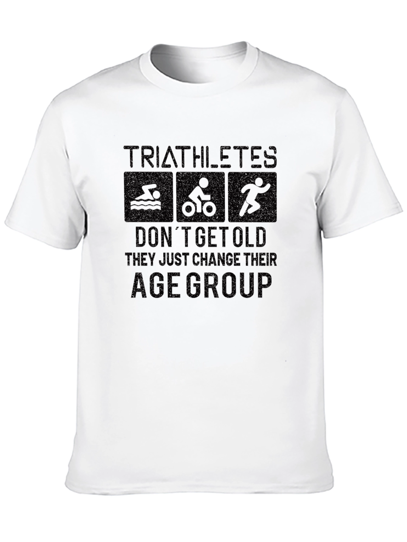 Triathletes Age Group Black Graphic T-Shirt