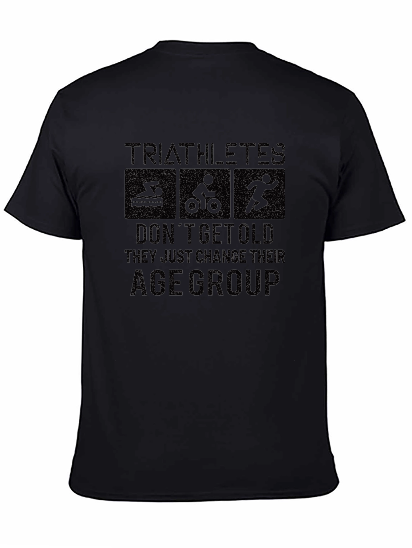 Triathletes Age Group Black Graphic T-Shirt