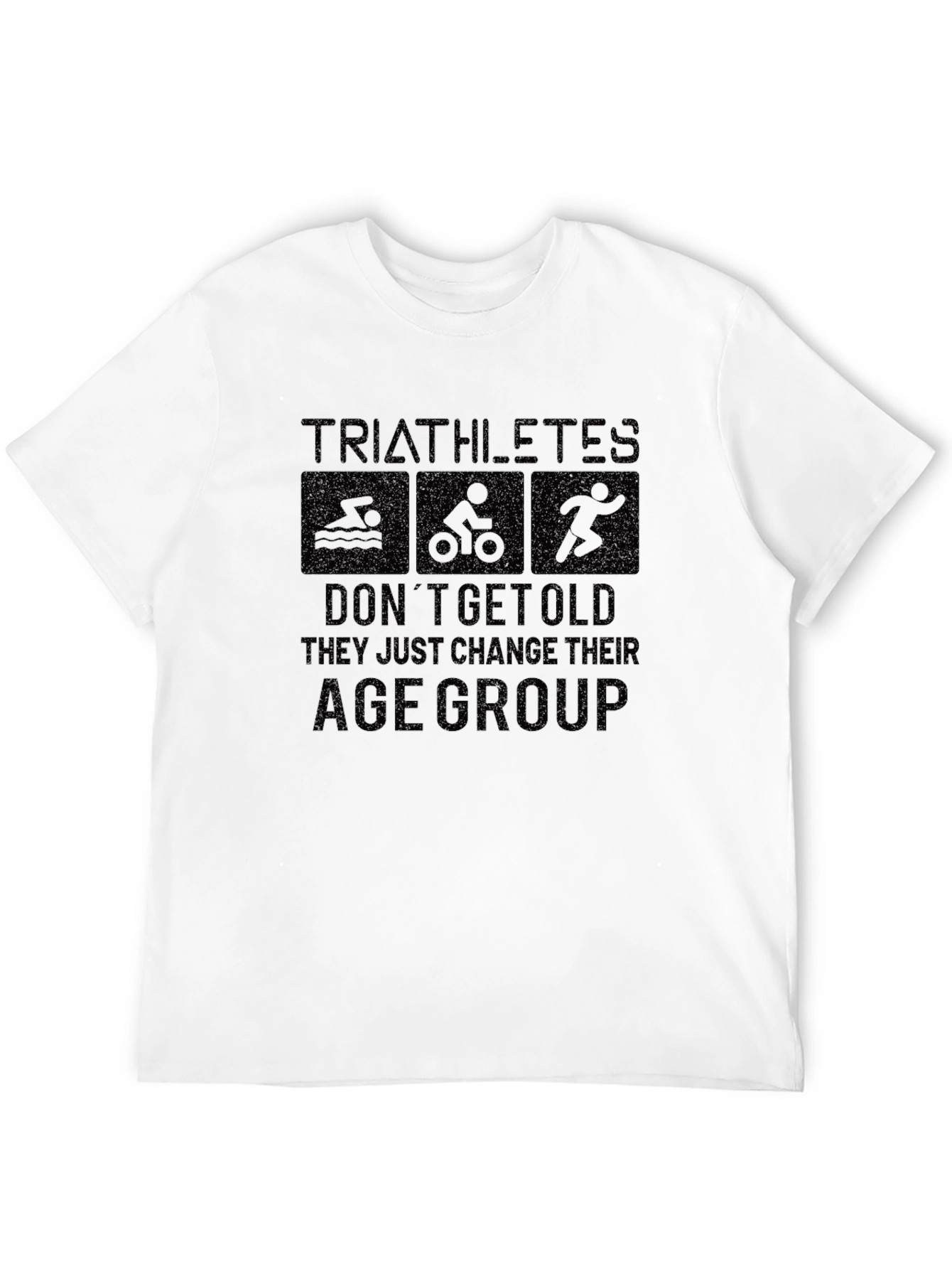 Triathletes Age Group Black Graphic T-Shirt
